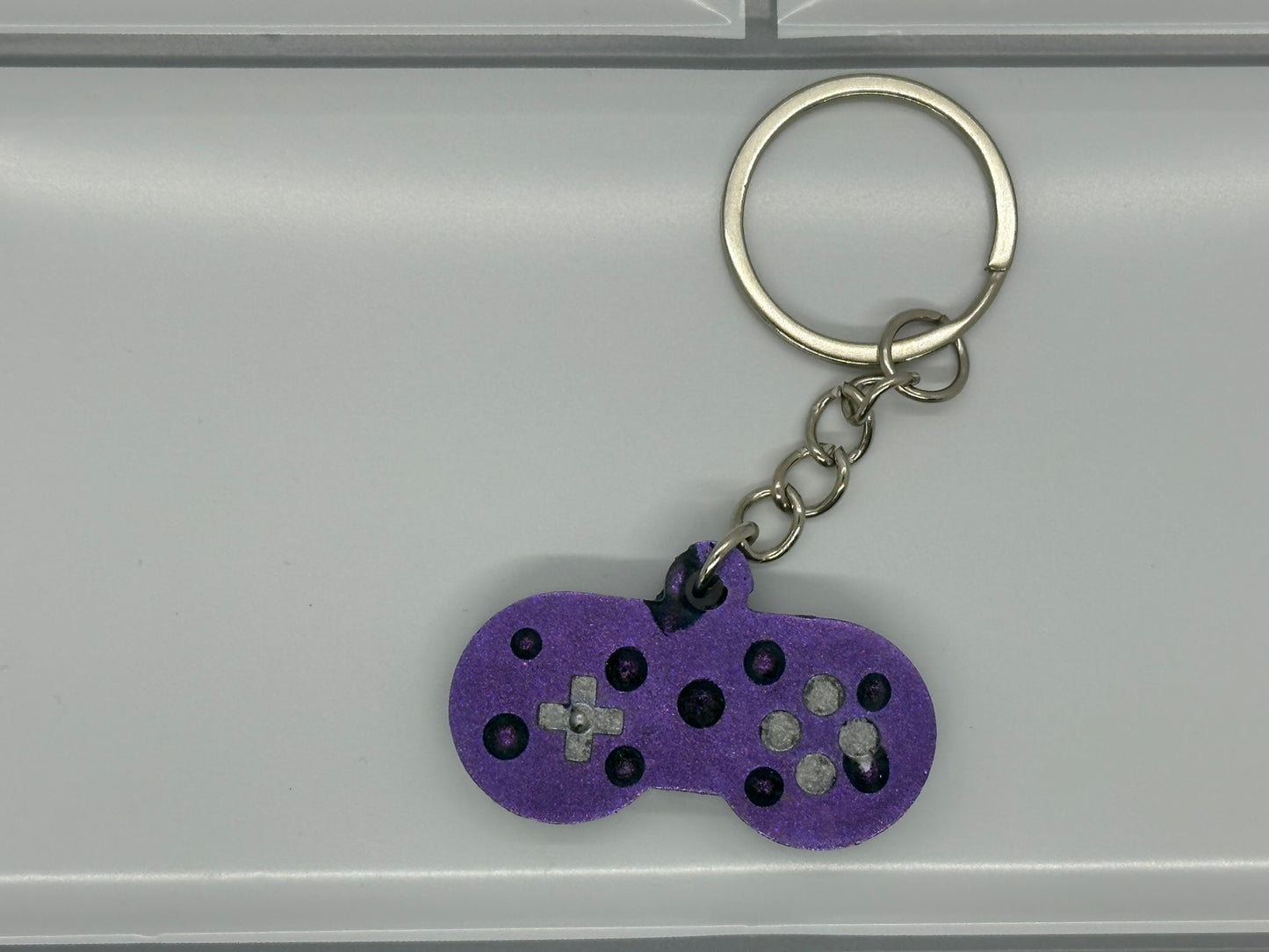 Purple Raindrop Gamer Controller Keychain