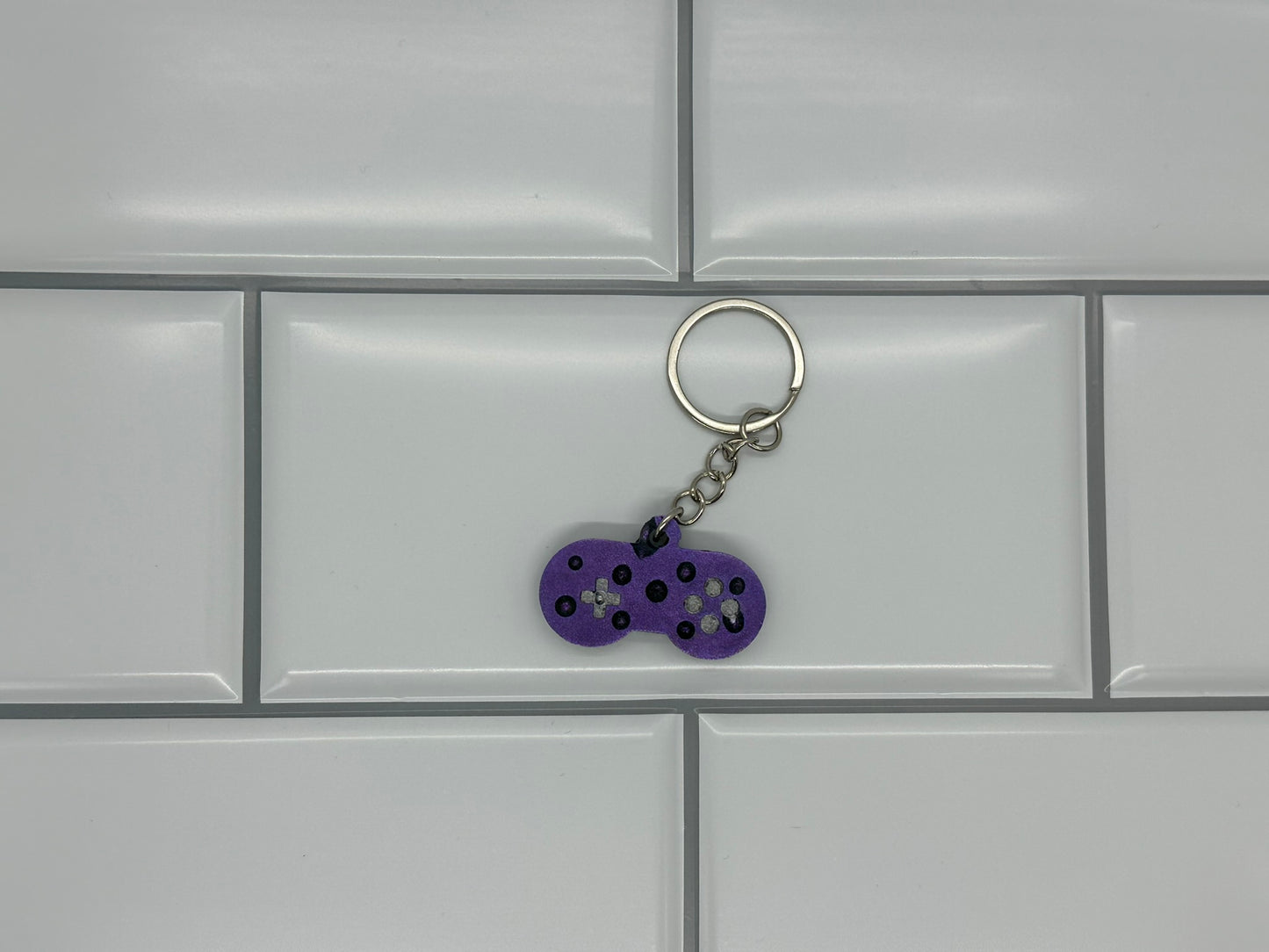 Purple Raindrop Gamer Controller Keychain