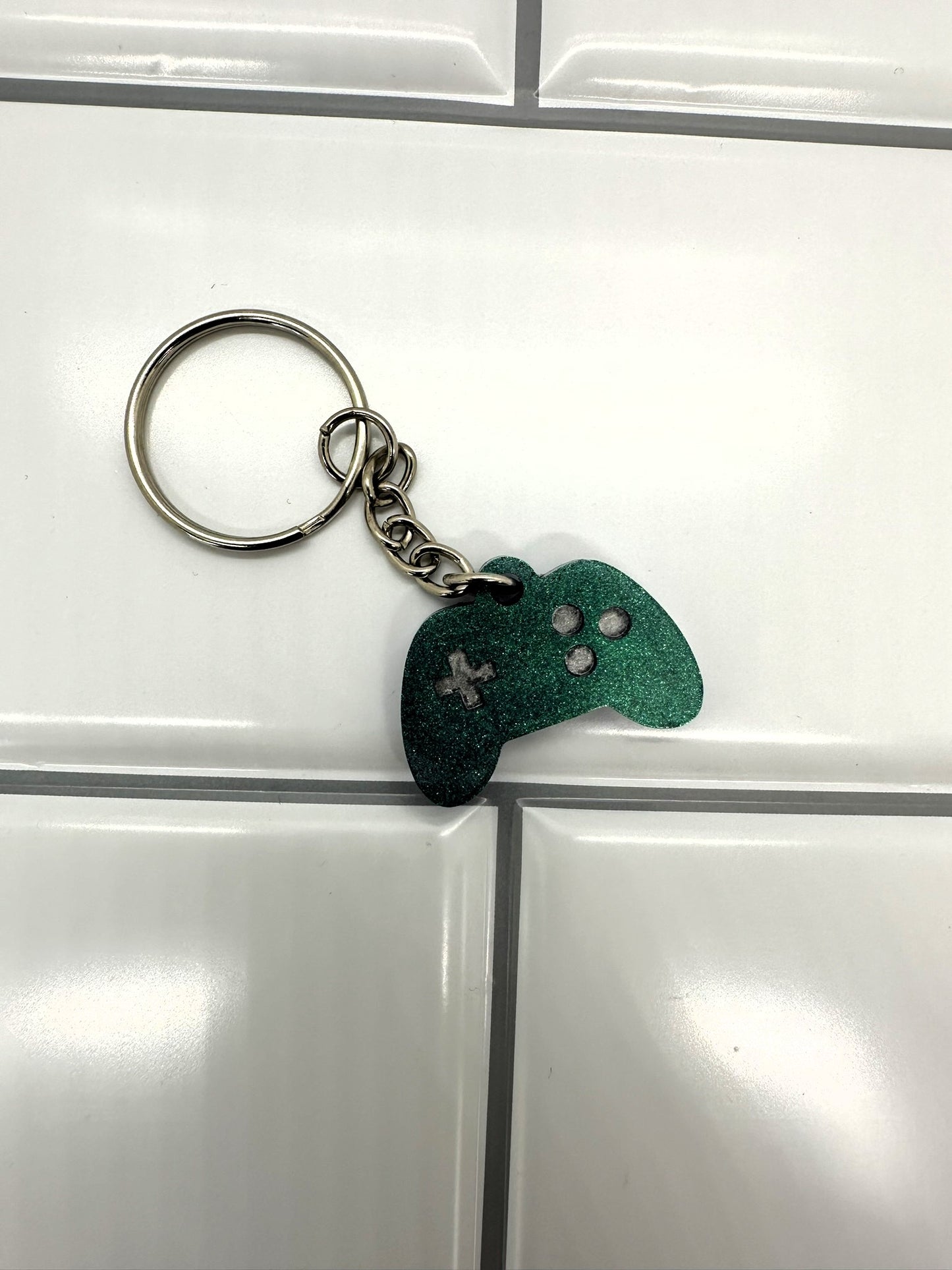 Green to Blue Gamer Keychain