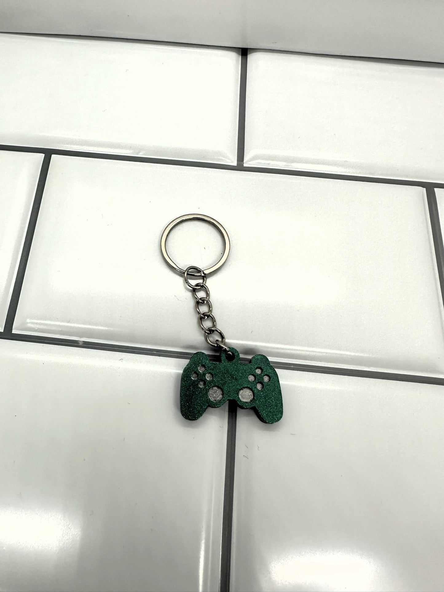 Green to Blue Gamer Keychain Style 2