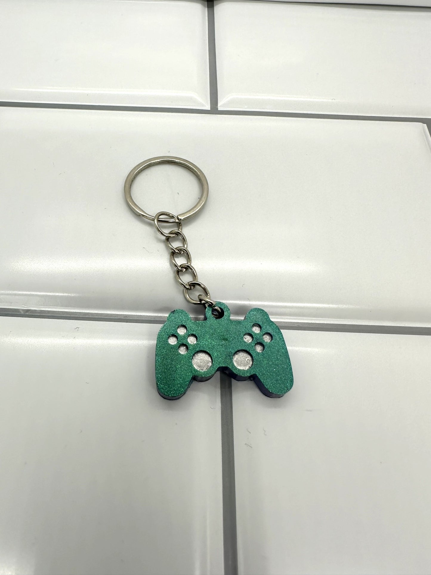 Green to Blue Gamer Keychain Style 2