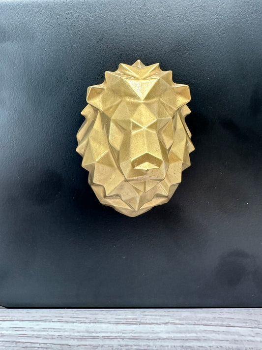 Gold Lion Head Fridge Magnet