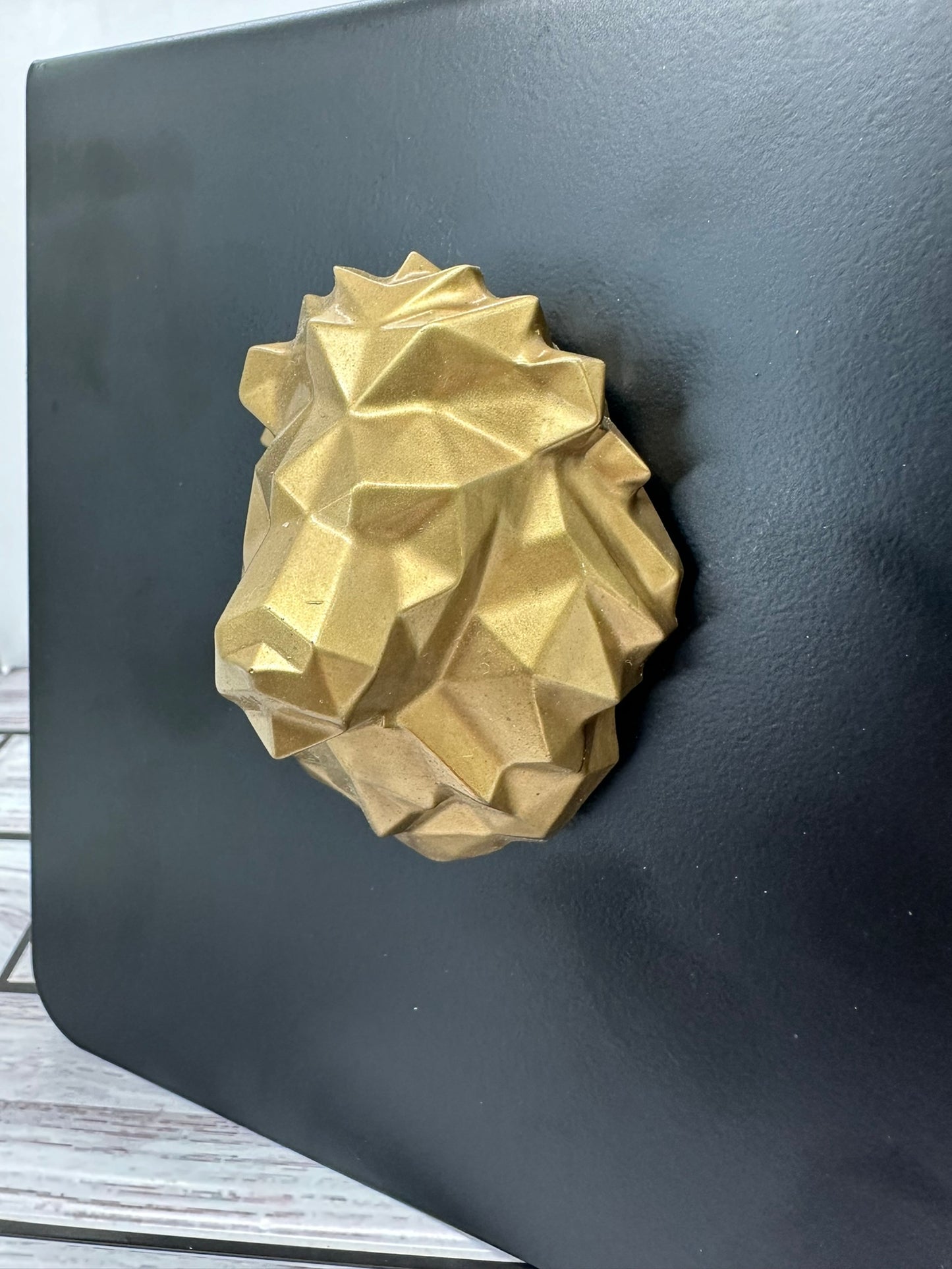 Gold Lion Head Fridge Magnet