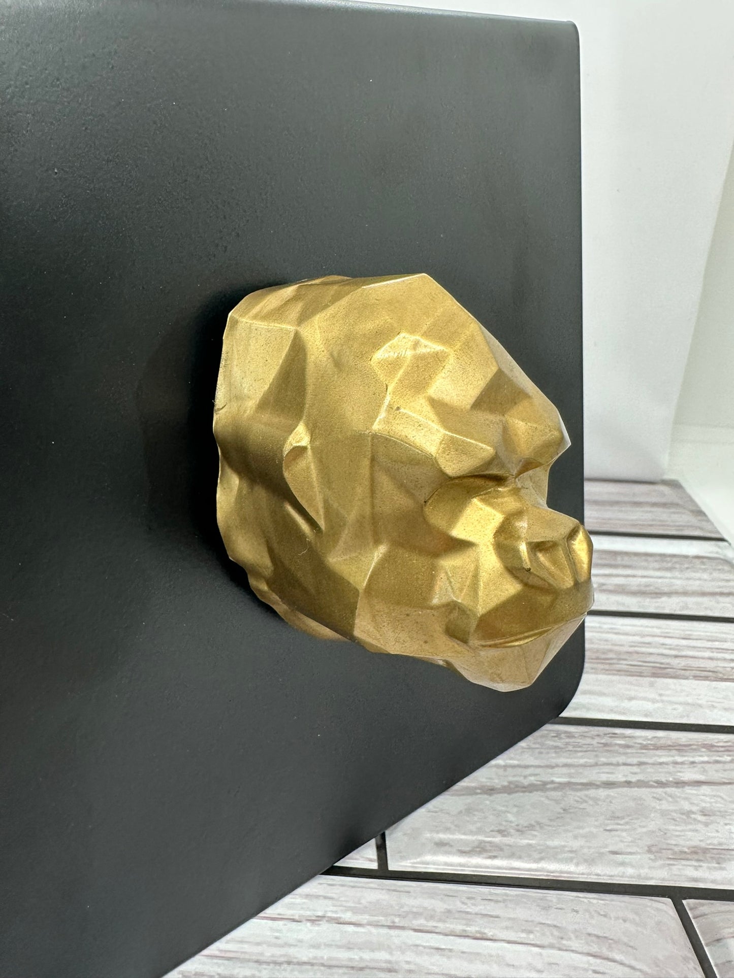 Gold Gorilla Head Fridge Magnet