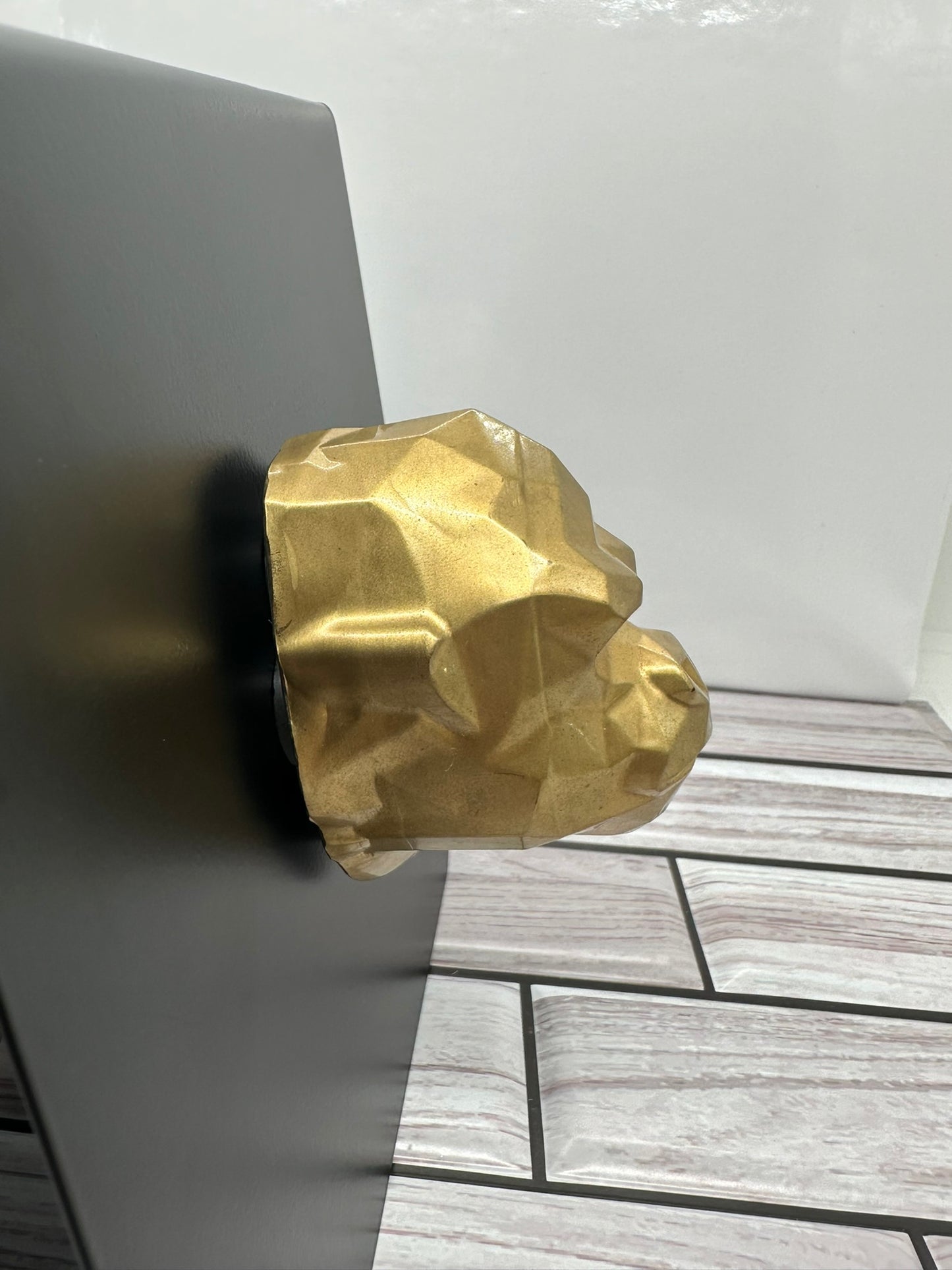 Gold Gorilla Head Fridge Magnet