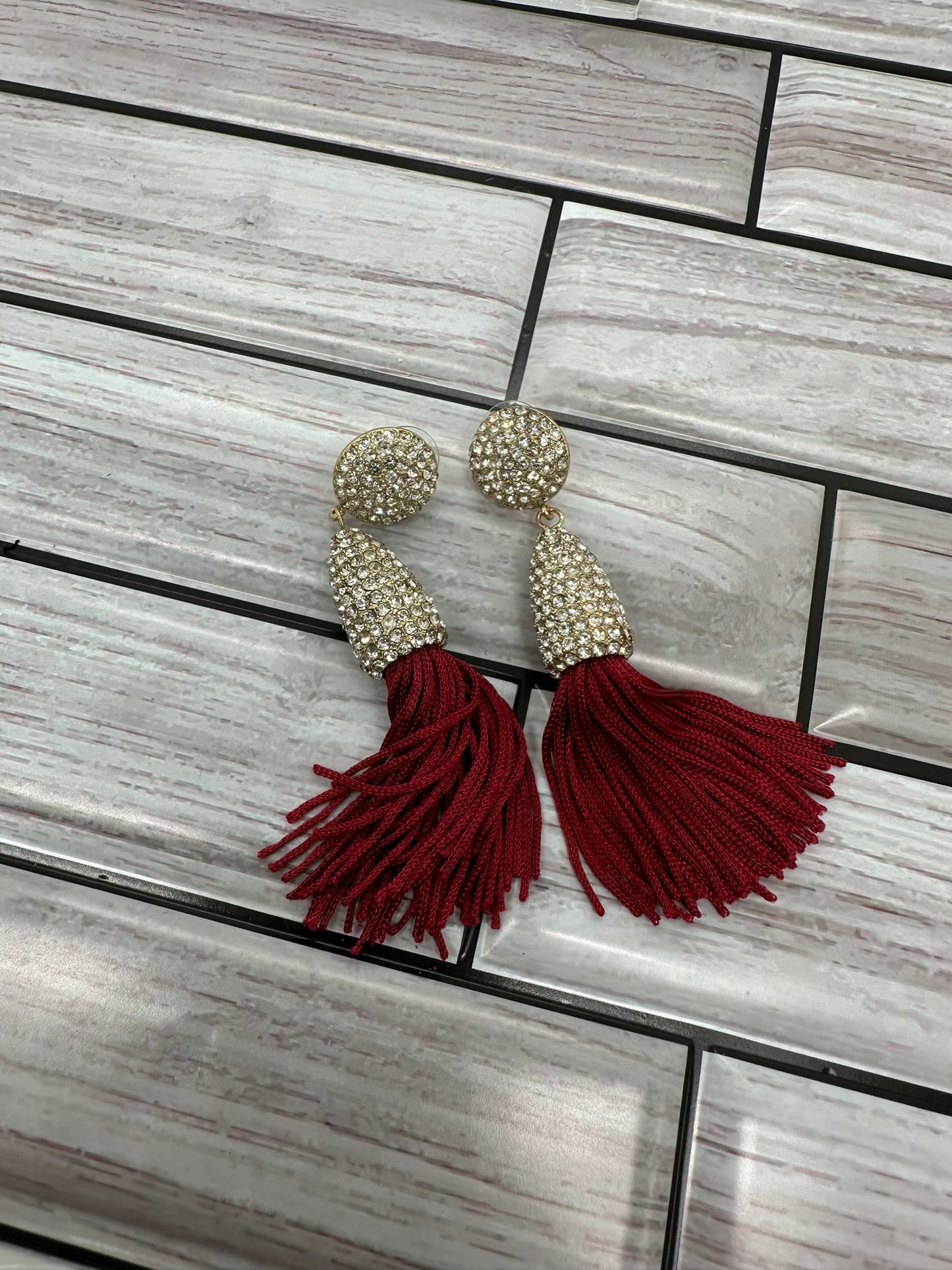 Red Tassel Earrings