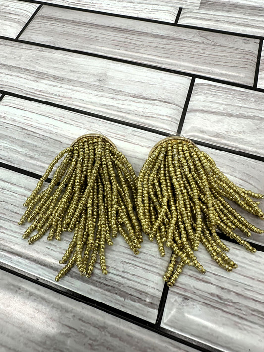 Gold Bead Tassel Earrings