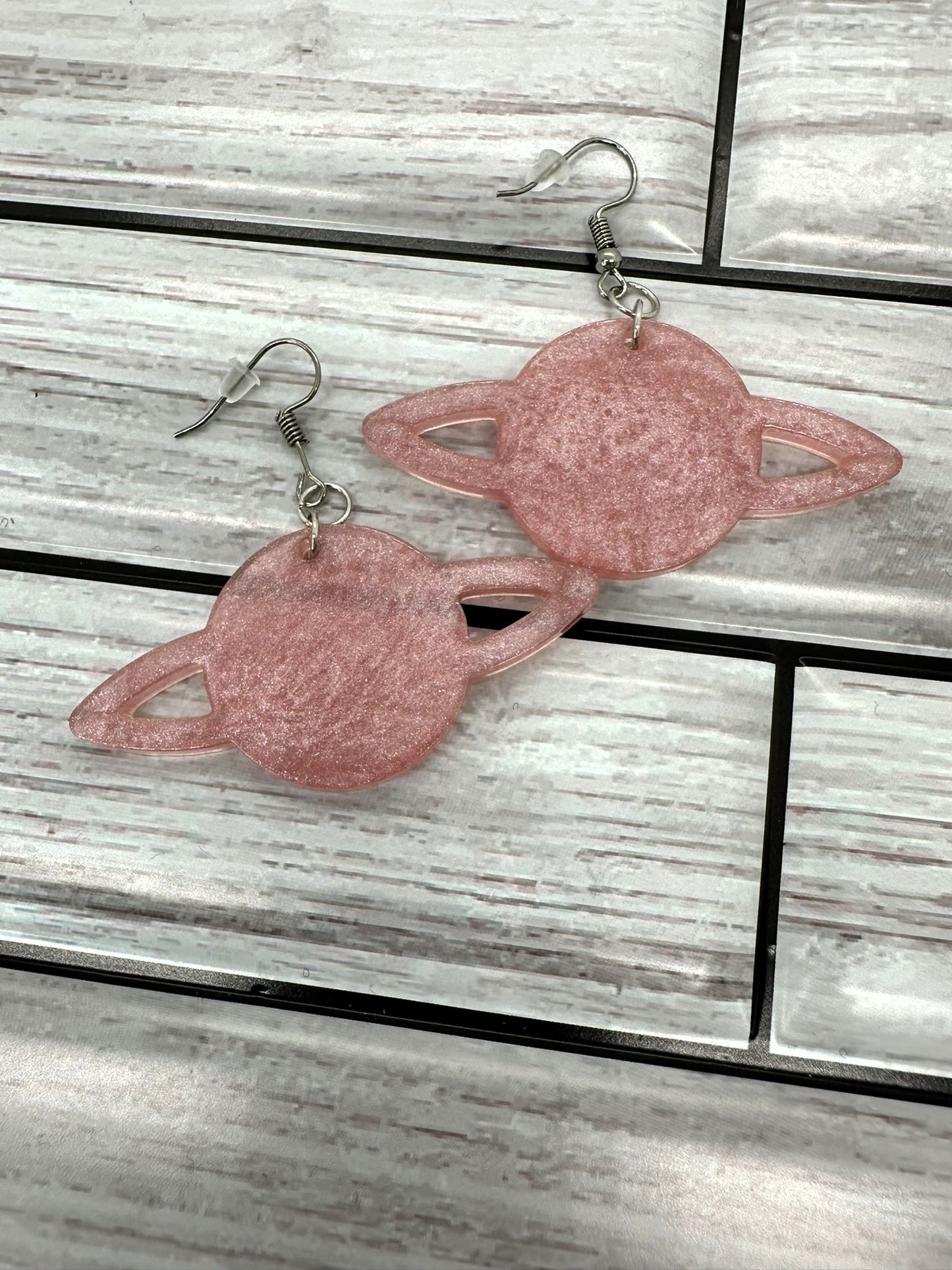 Saturn Light Pink Shimmer Earrings