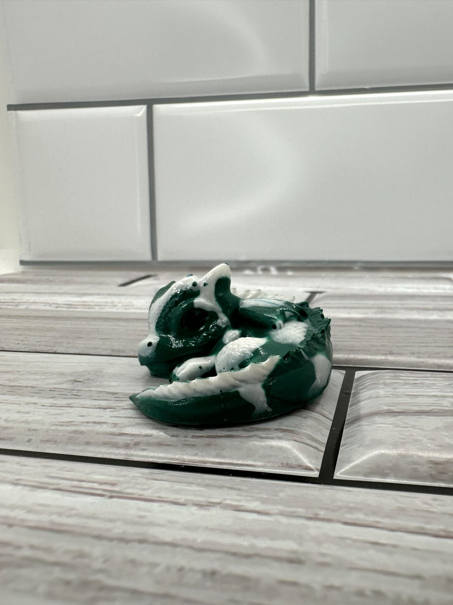 Sleeping Baby Dragon Green and White