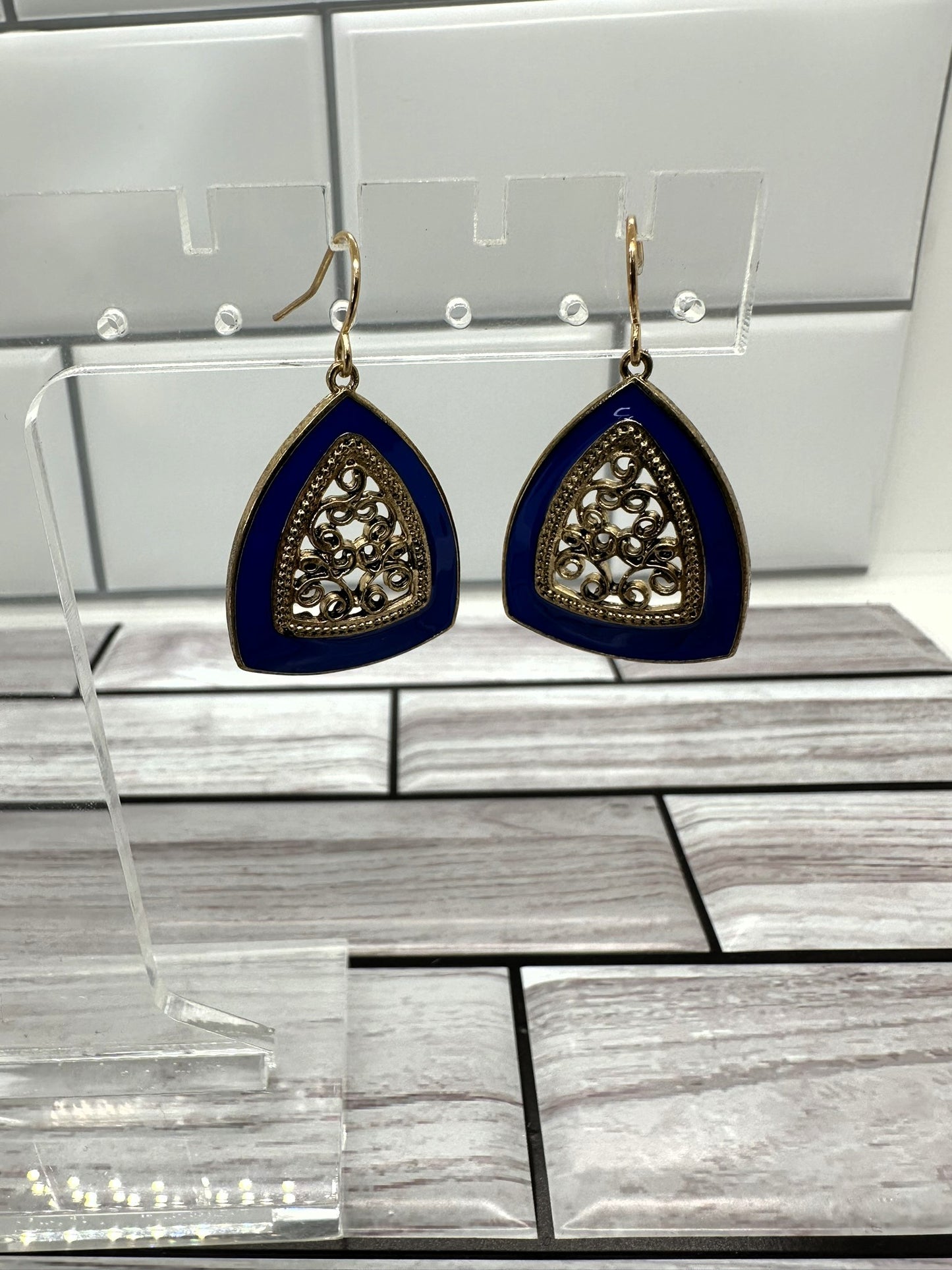 Blue & Gold Earrings