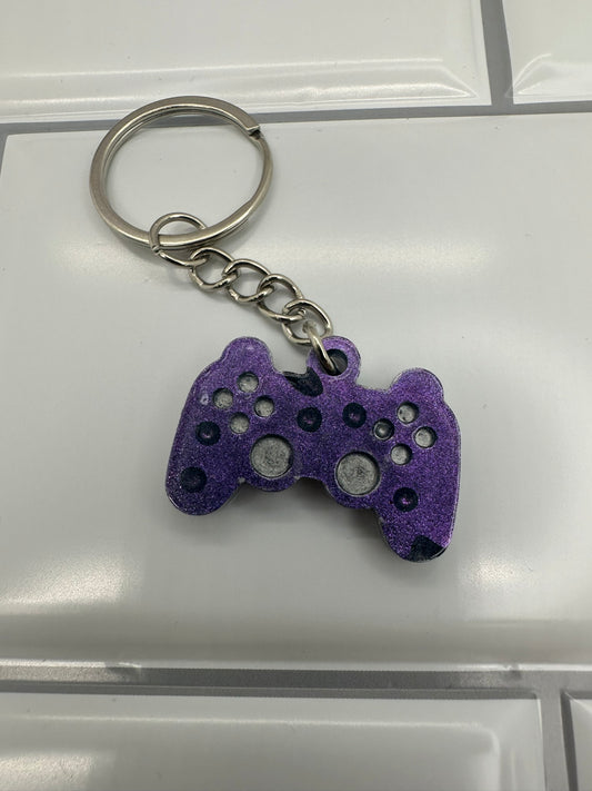 Purple Rain Drop Color Shift Translucent Game Controller Keychain