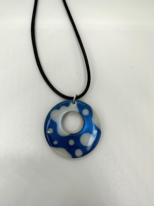 Chameleon Blues Resin Necklace