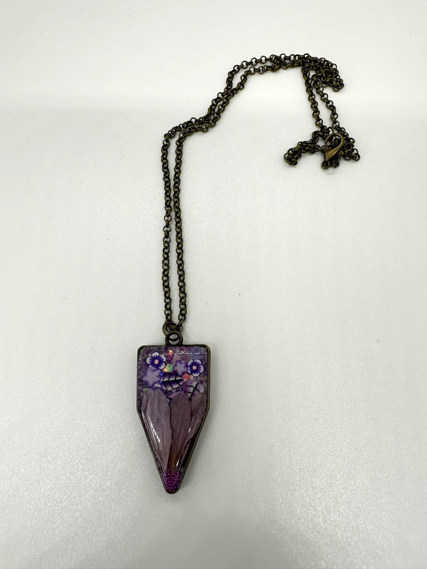 Enchanted Purple Garden Resin Necklace