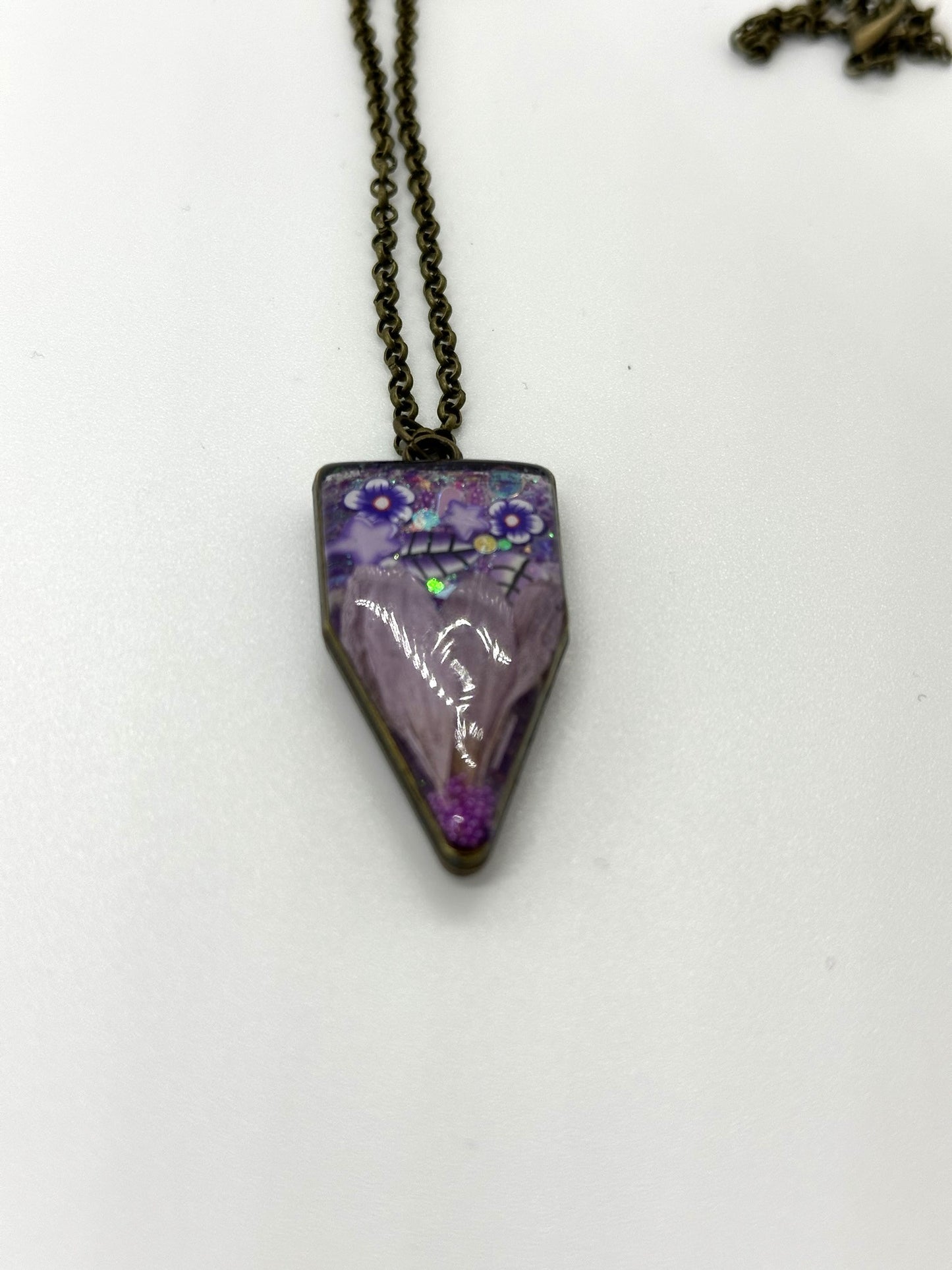 Enchanted Purple Garden Resin Necklace