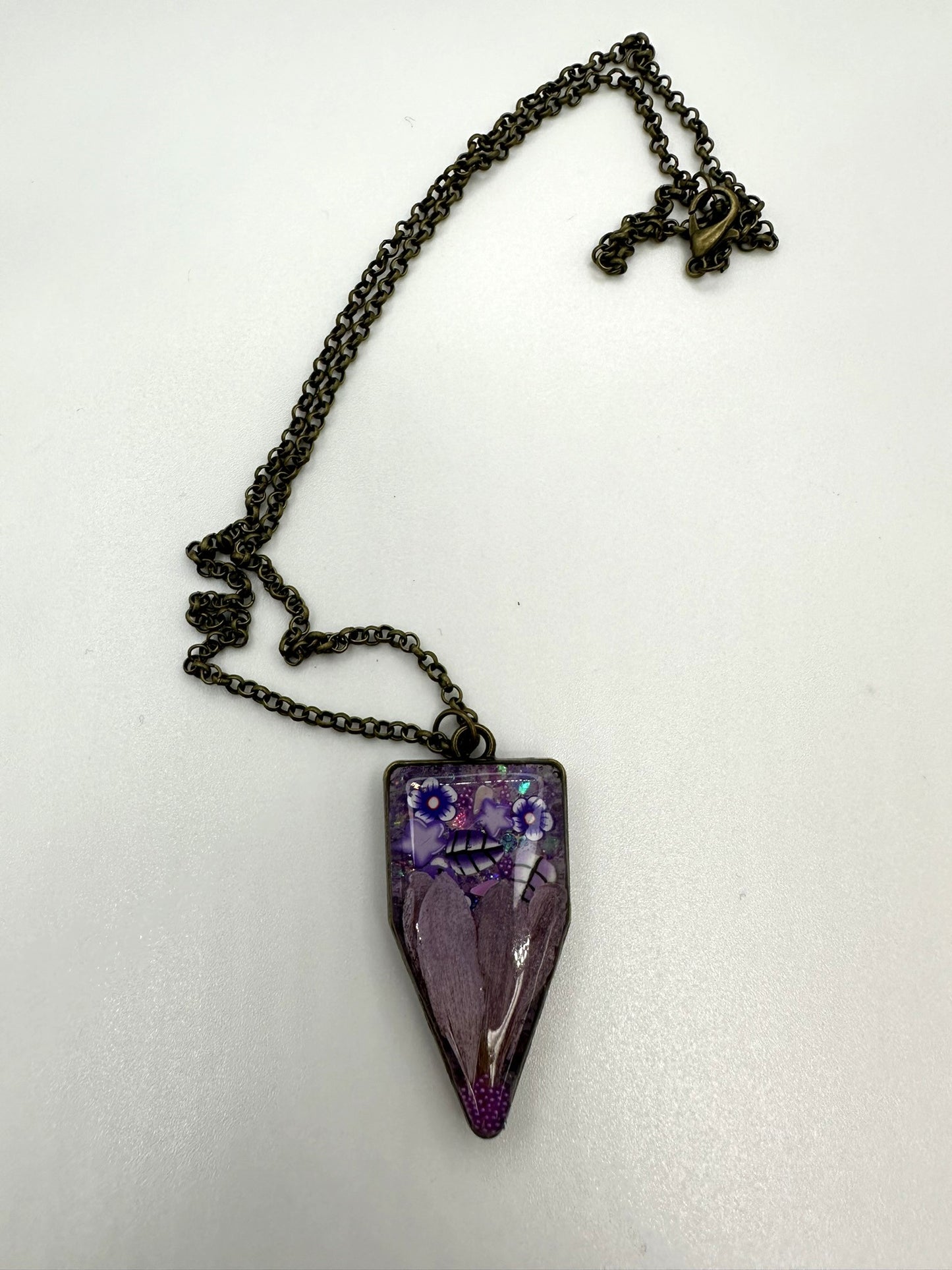 Enchanted Purple Garden Resin Necklace