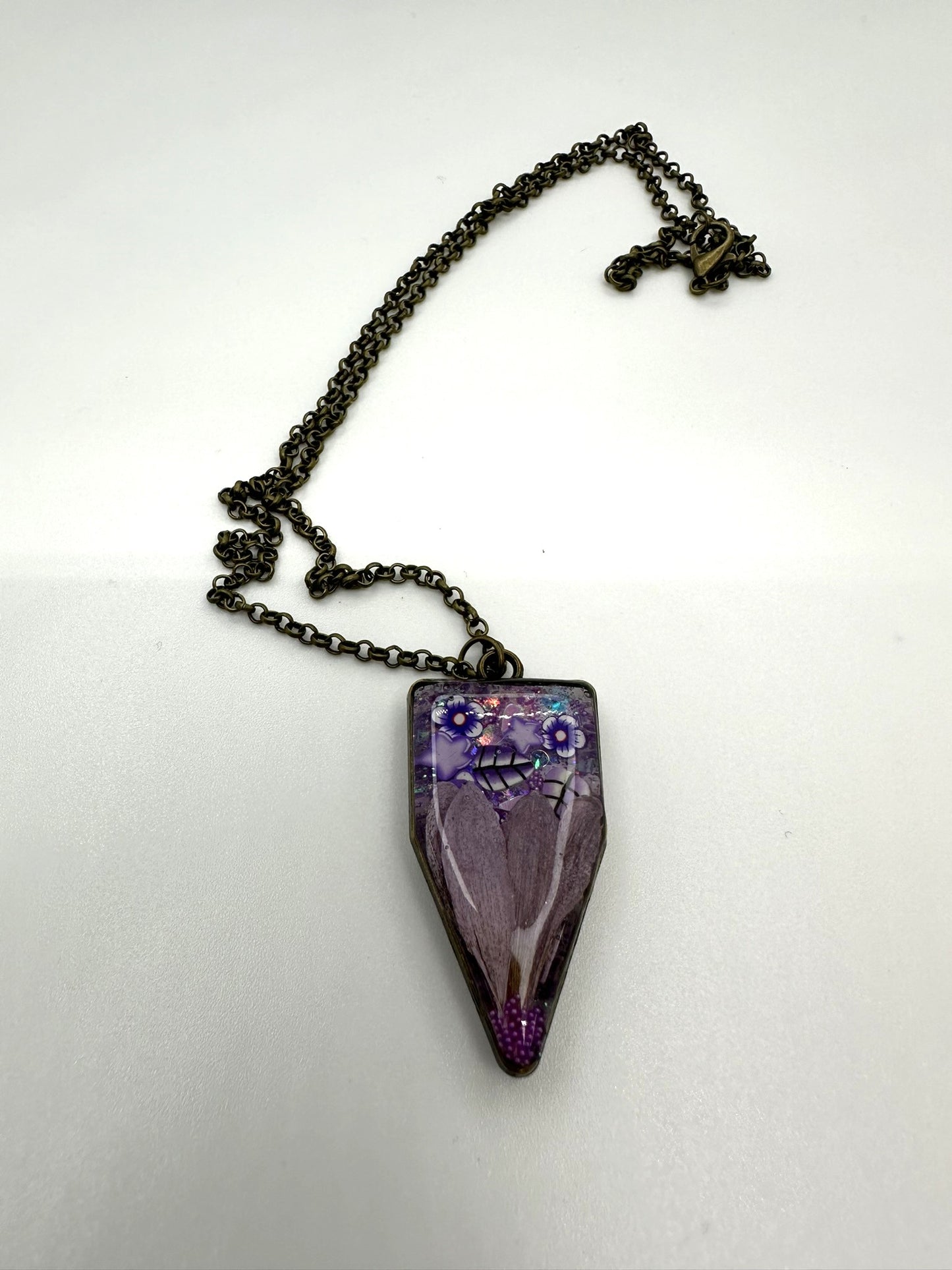 Enchanted Purple Garden Resin Necklace