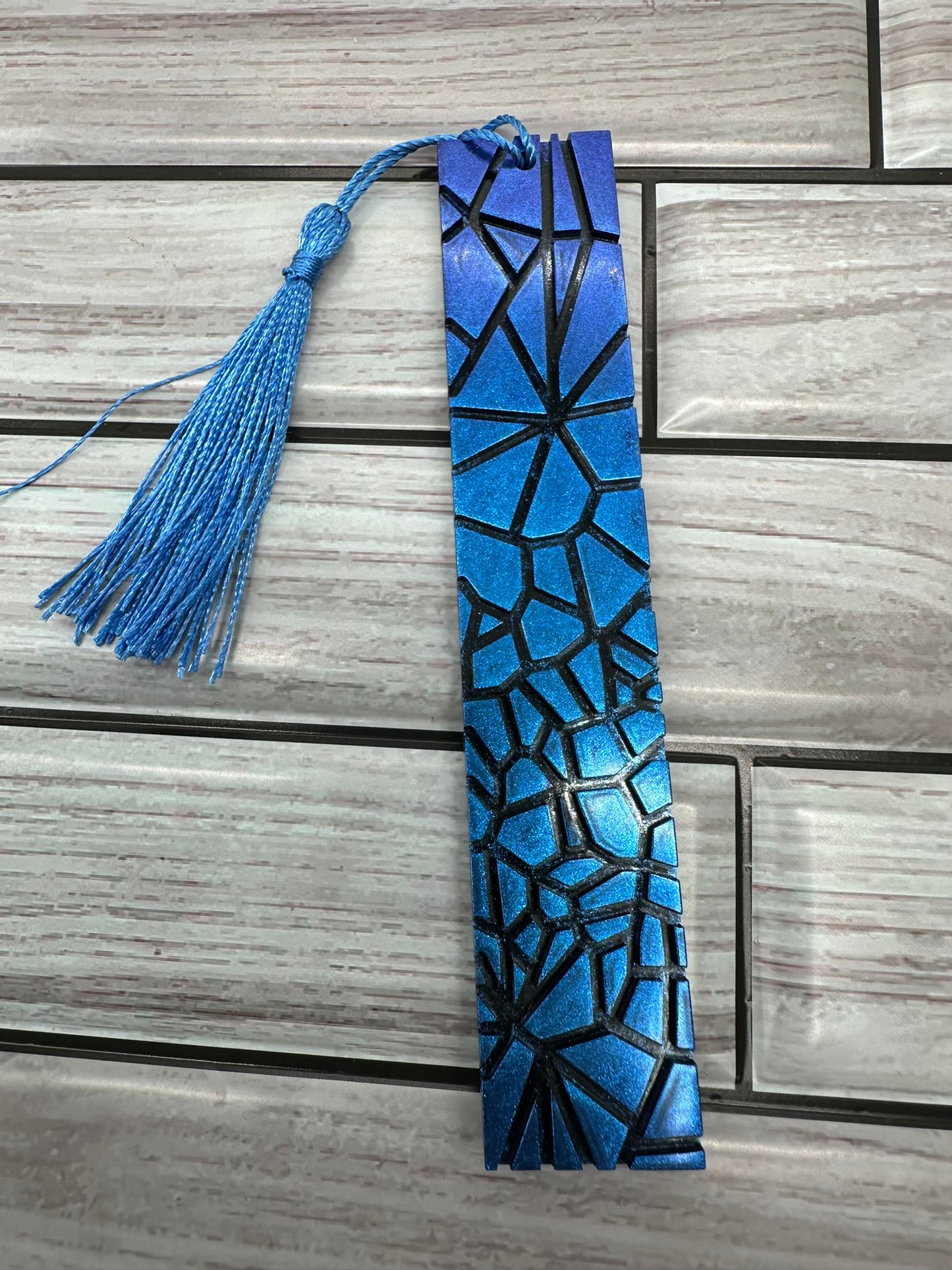 Cracked Ice Resin Bookmark with Tassel