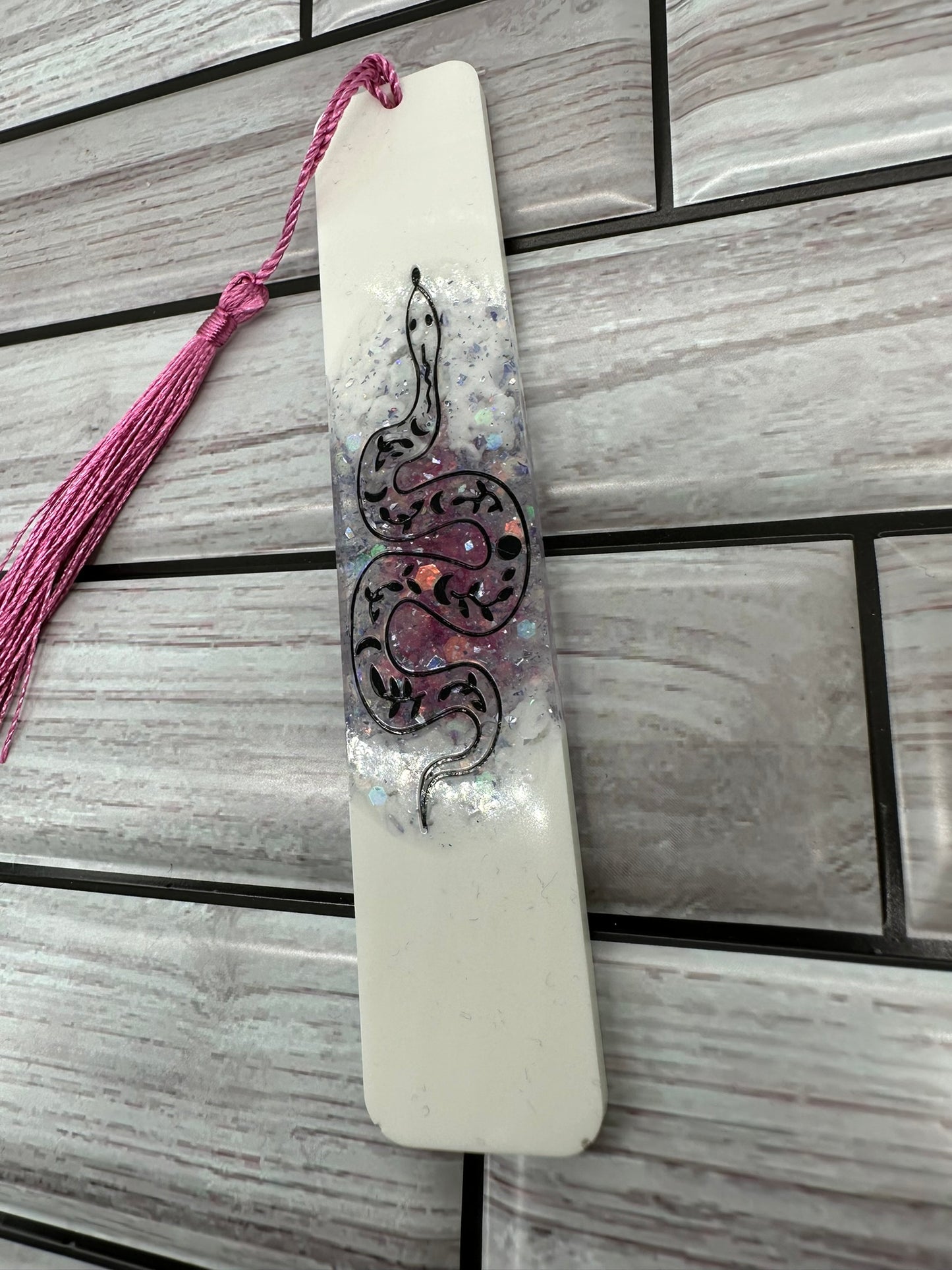 Enchanted Snake Resin Bookmark with Tassel