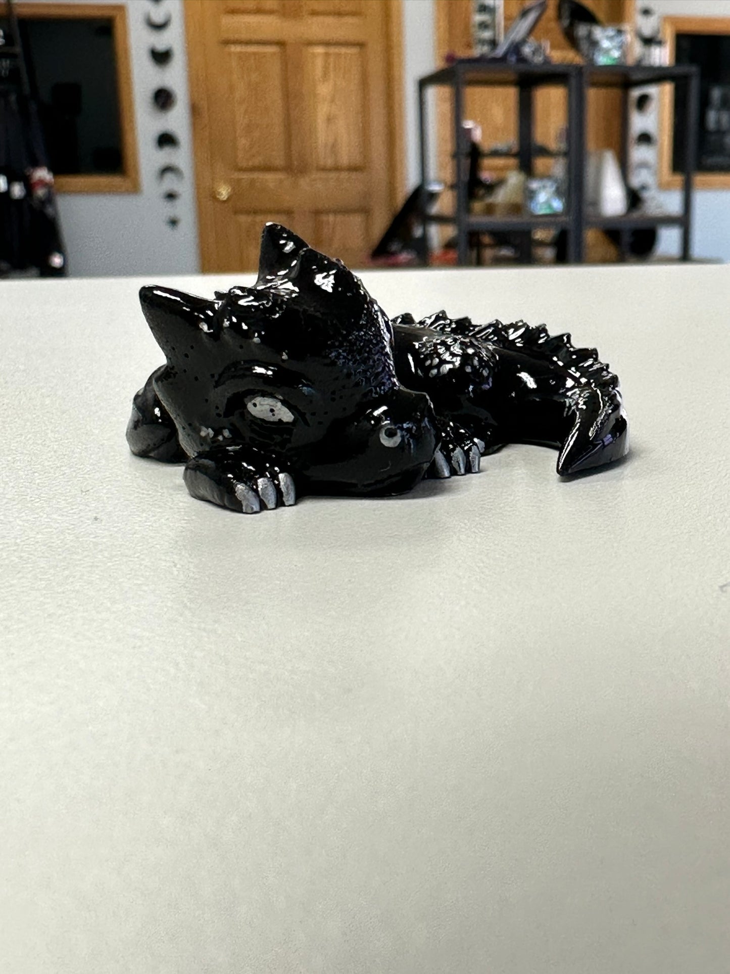 Midnight Dreamer Resin Dragon Sculpture