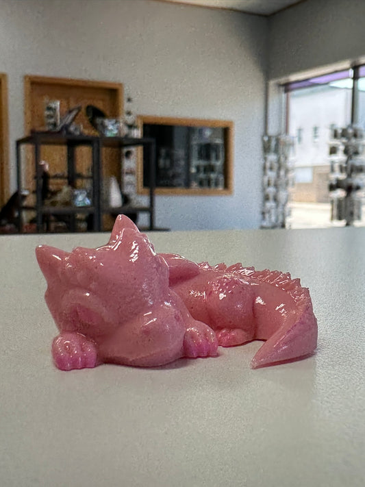 Pink Dreamtime Dragon Resin Sculpture