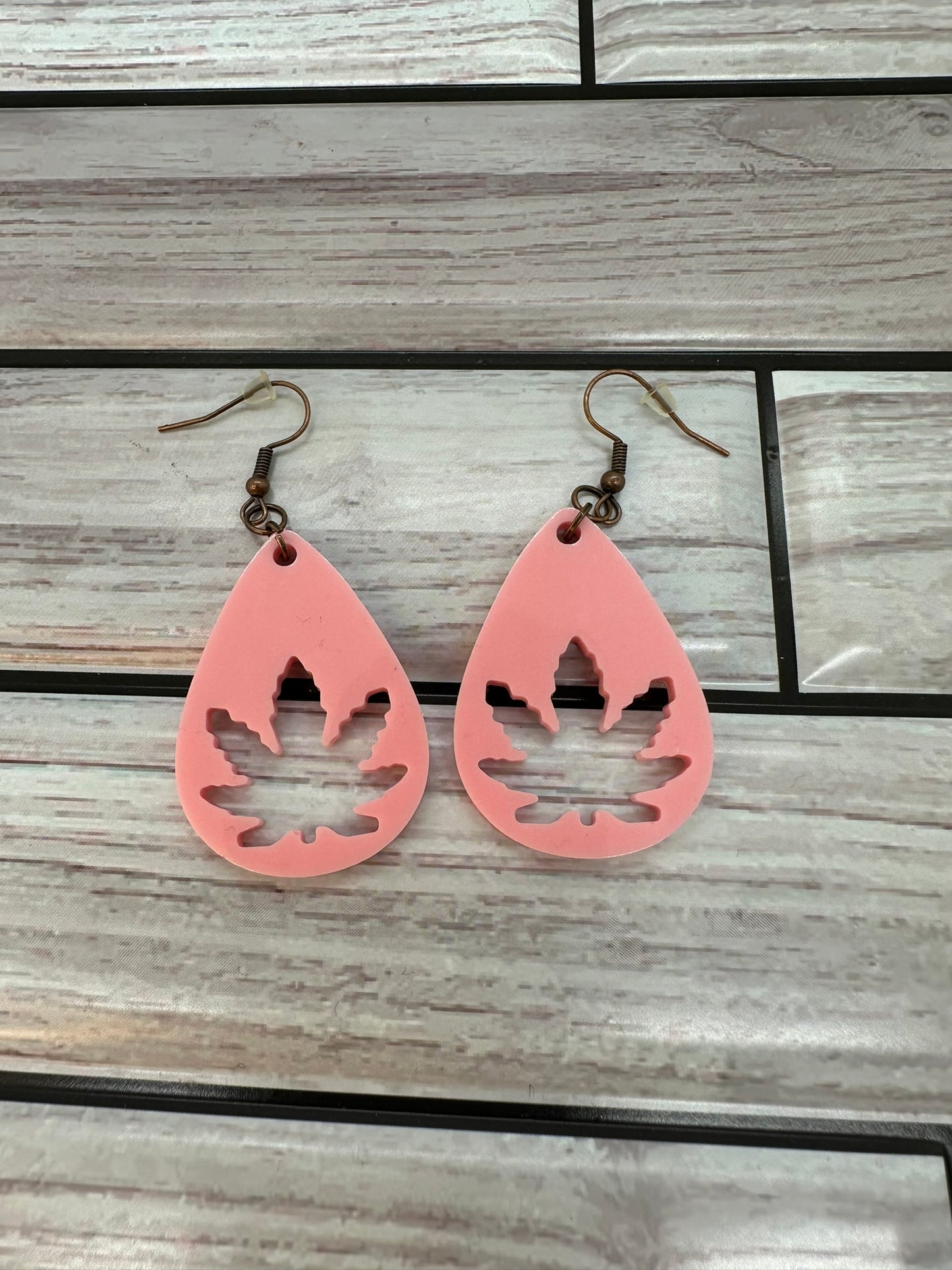 Light Pink Leaf Resin Earrings