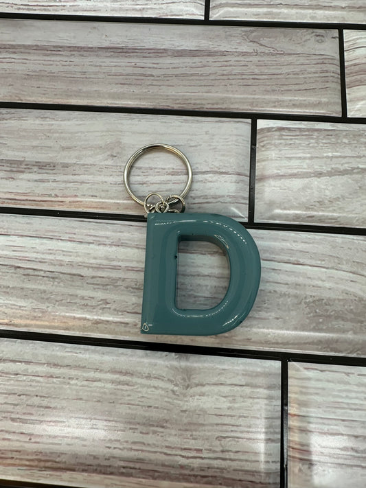 Teal Resin Letter D Keychain