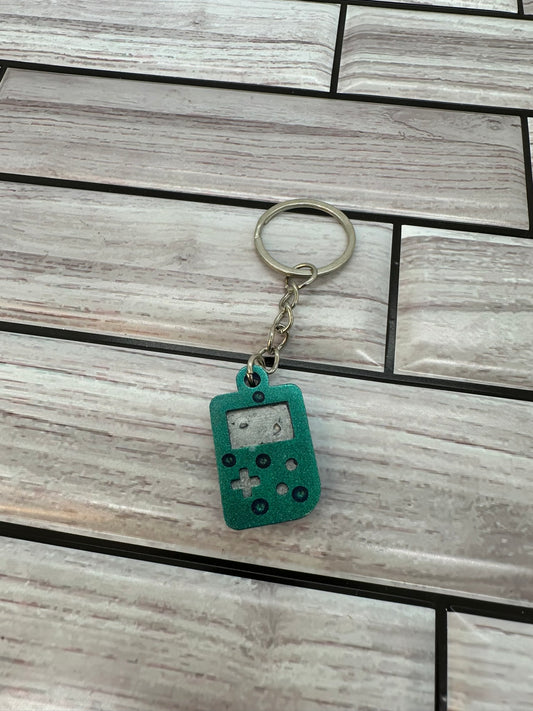 Color Shift Teal Blue Raindrop Game Controller Keychain