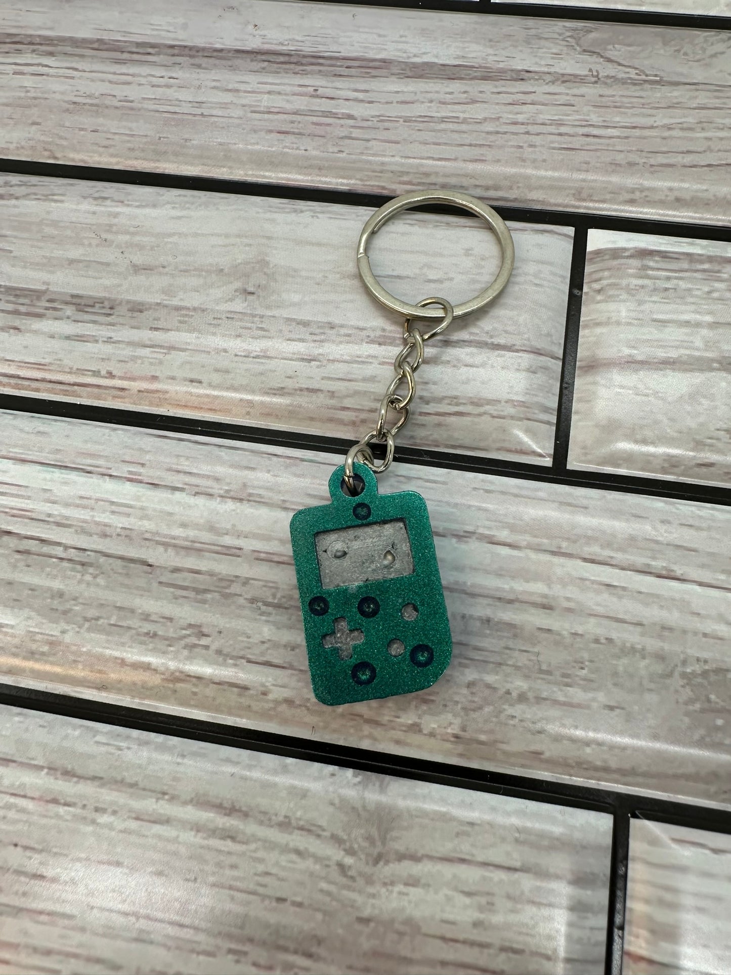 Color Shift Teal Blue Raindrop Game Controller Keychain