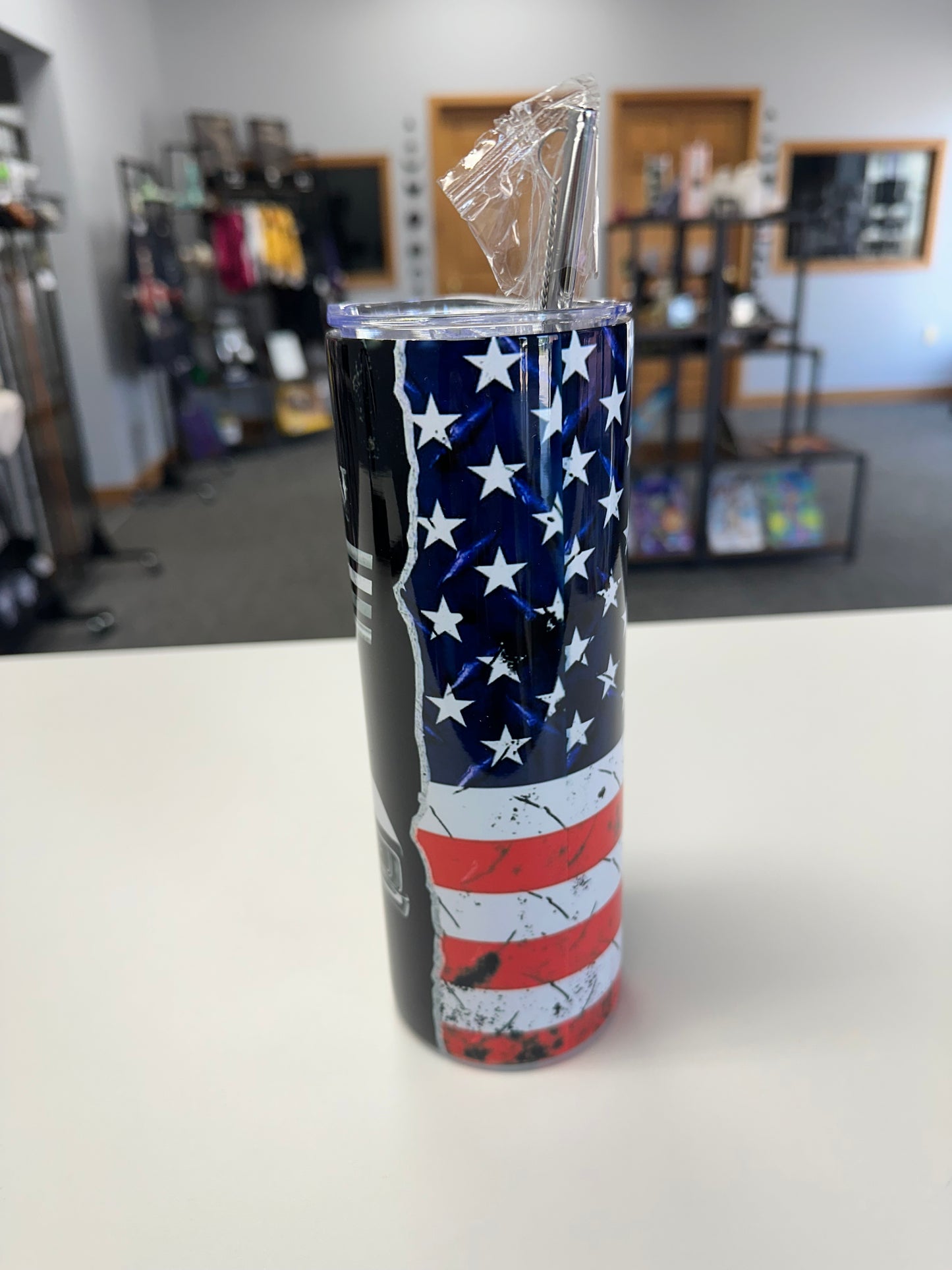 American Muscle Car Sublimation Tumbler  20oz Tumbler with straw and straw brush cleaner