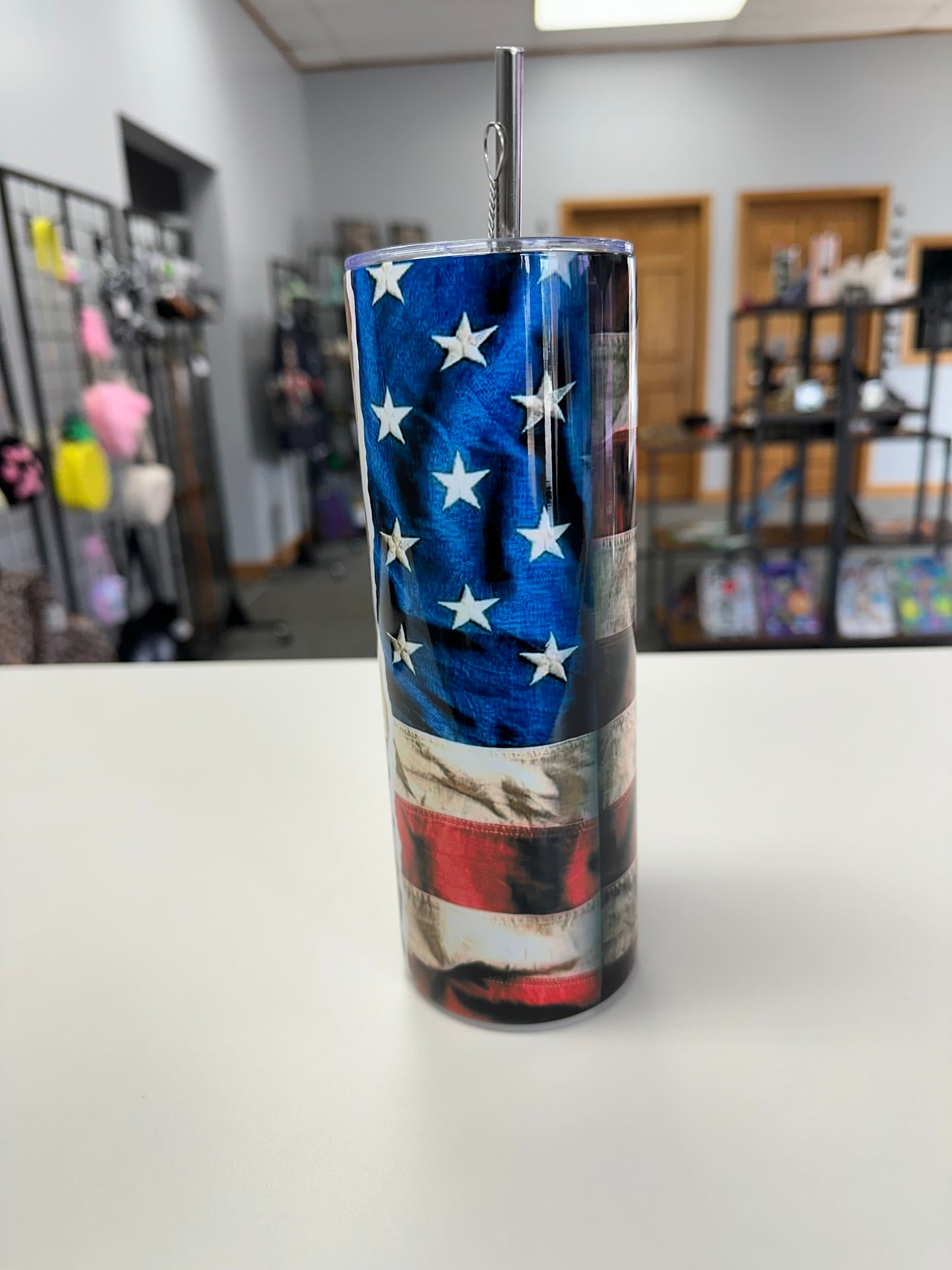 Honor the brave Sublimation Tumbler  20oz Tumbler with straw and straw brush cleaner