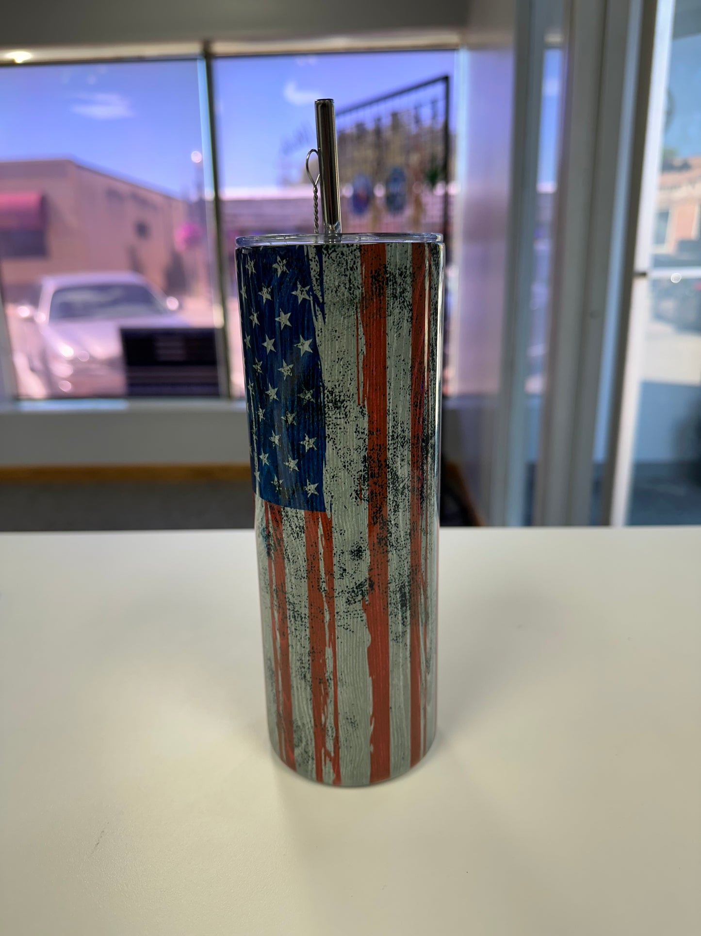 "American Gunman" Tumbler with straw and straw brush cleaner