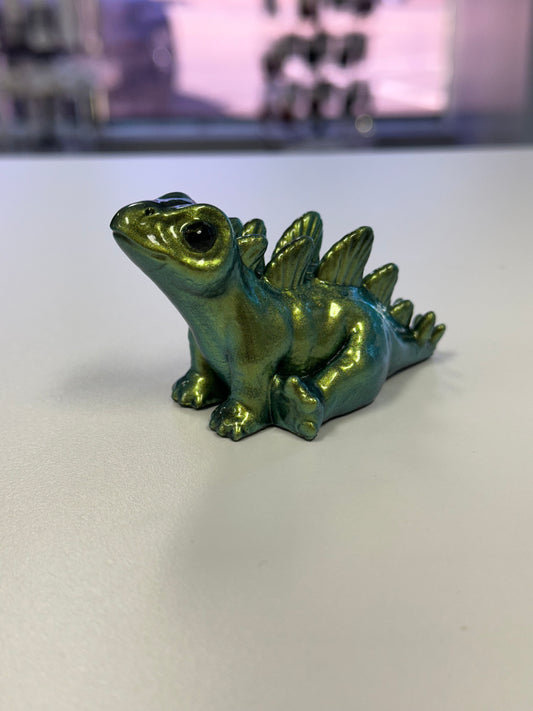 Adorable Green Baby Dino Resin Figurine