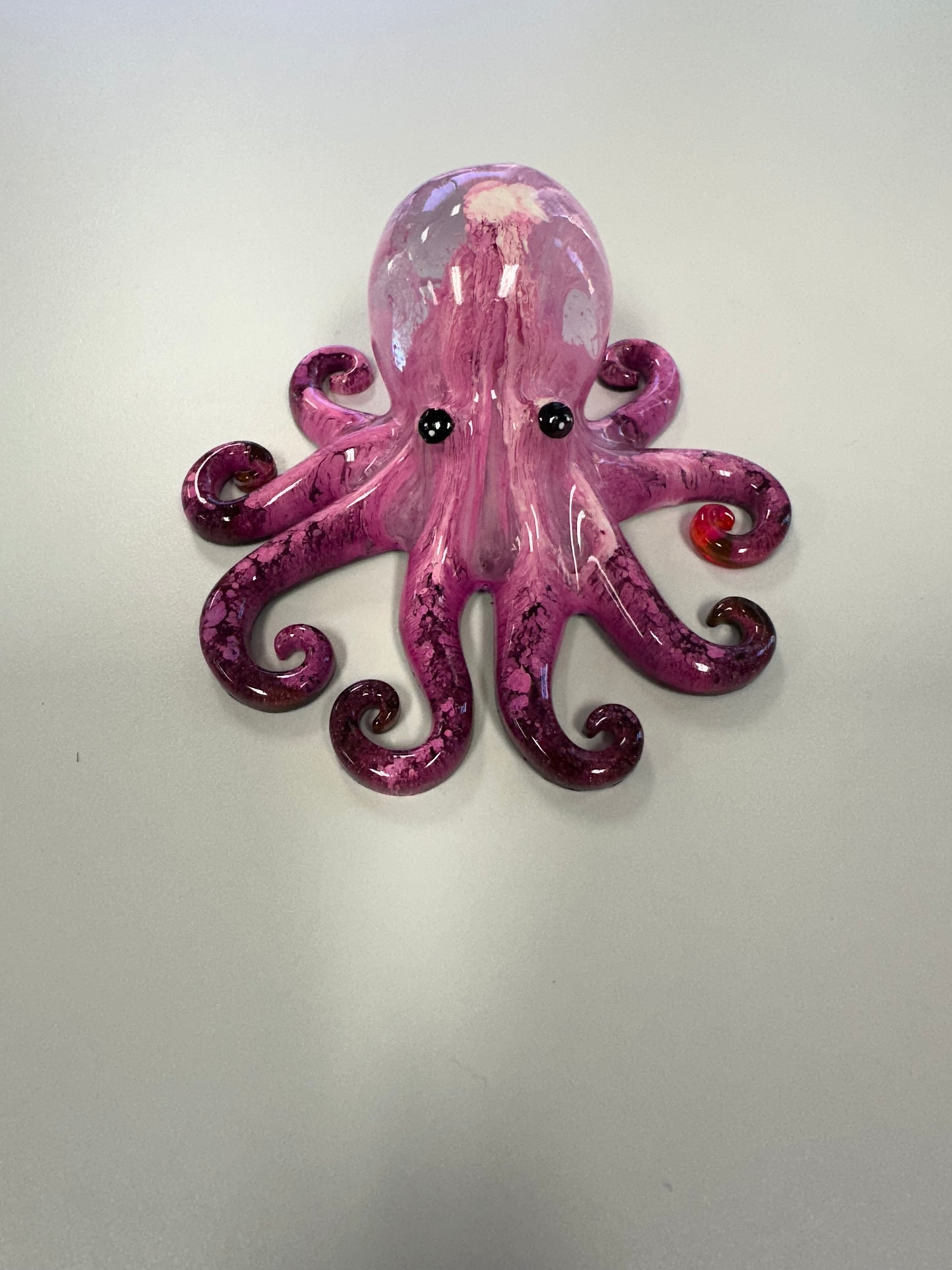 Shades of Pink Swirled Octopus Resin Figurine