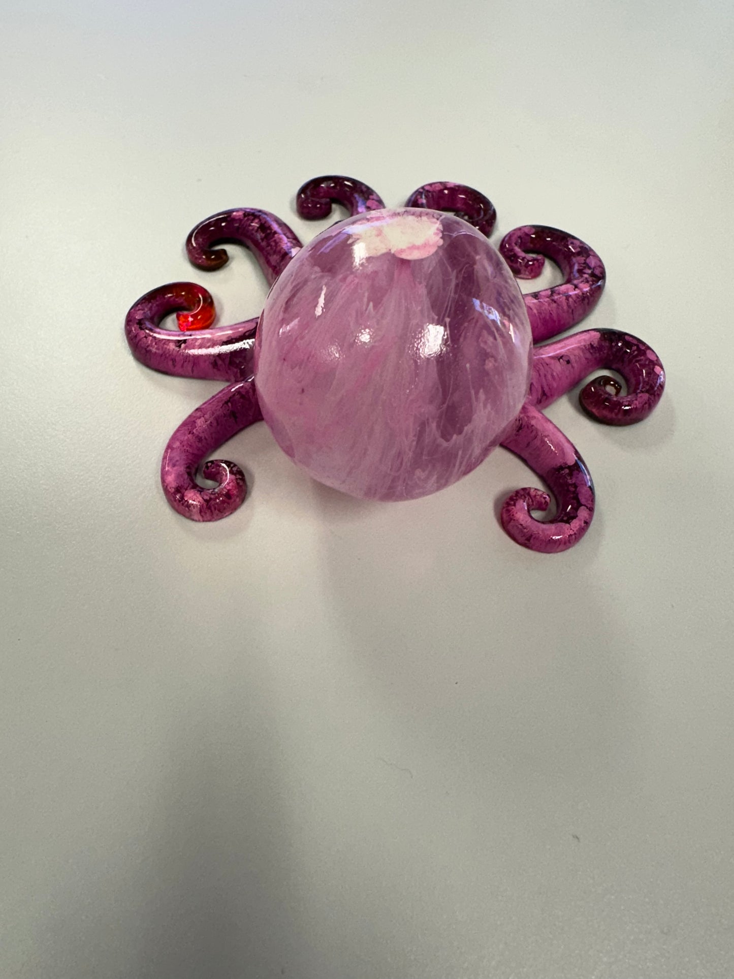 Shades of Pink Swirled Octopus Resin Figurine