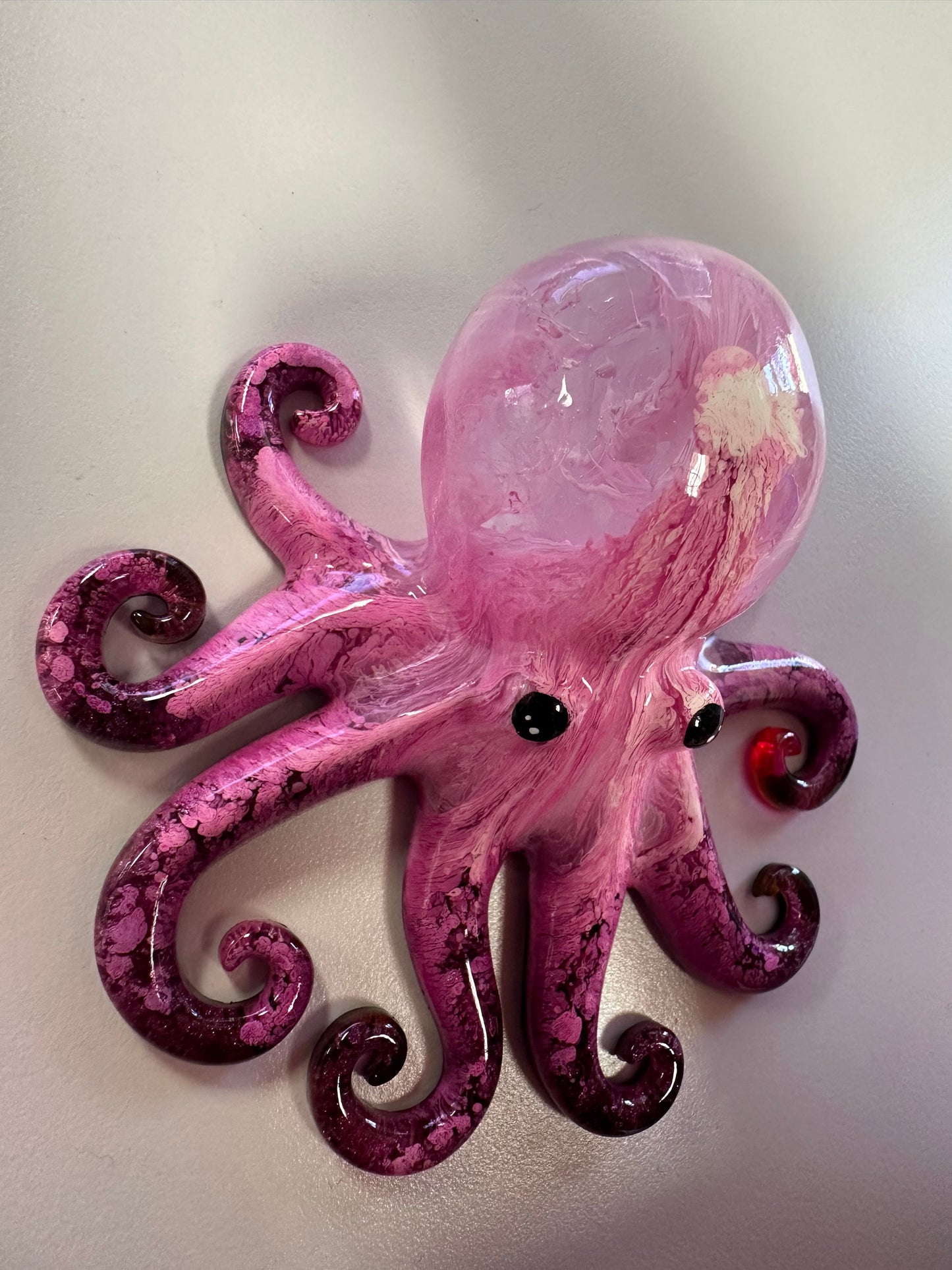 Shades of Pink Swirled Octopus Resin Figurine