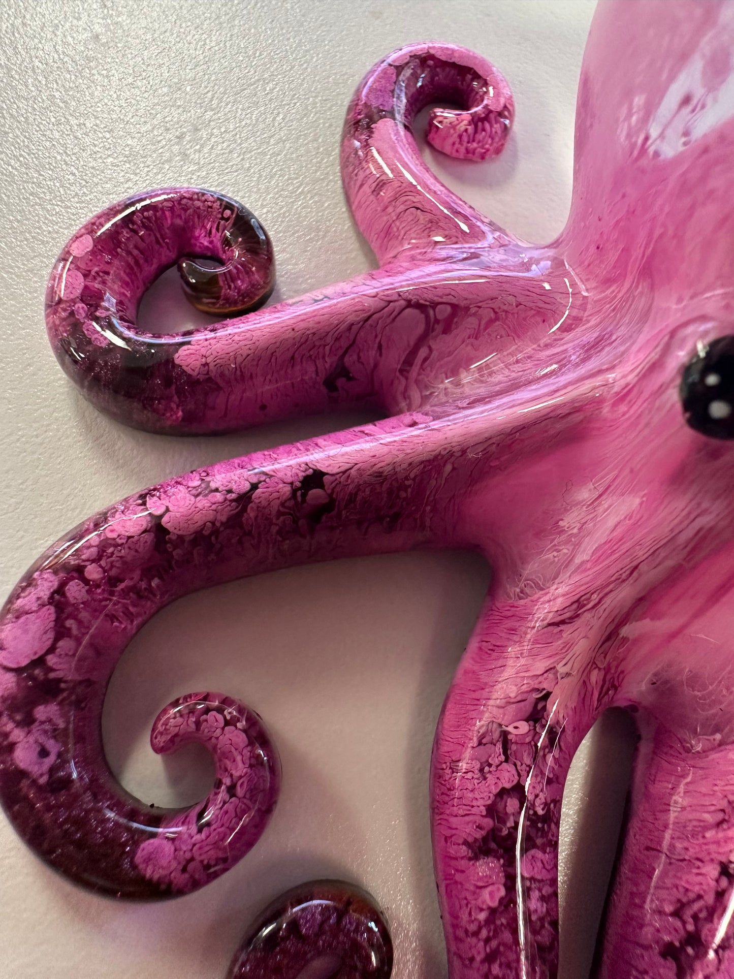 Shades of Pink Swirled Octopus Resin Figurine