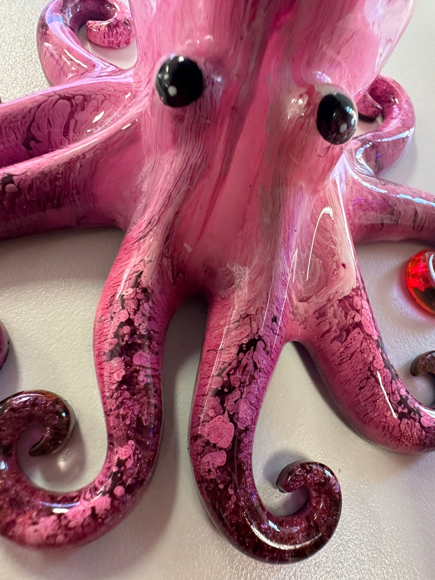 Shades of Pink Swirled Octopus Resin Figurine