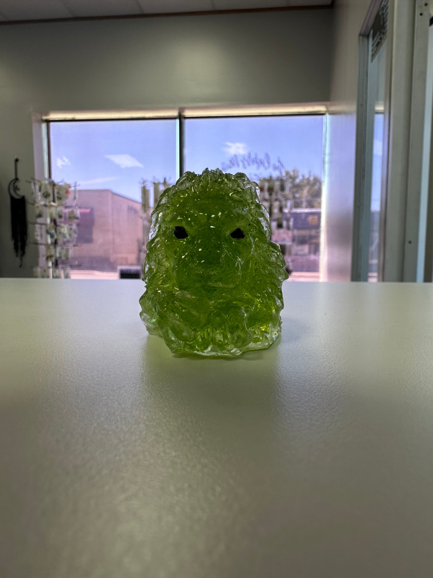 Majestic Green Resin Lion Head Sculpture