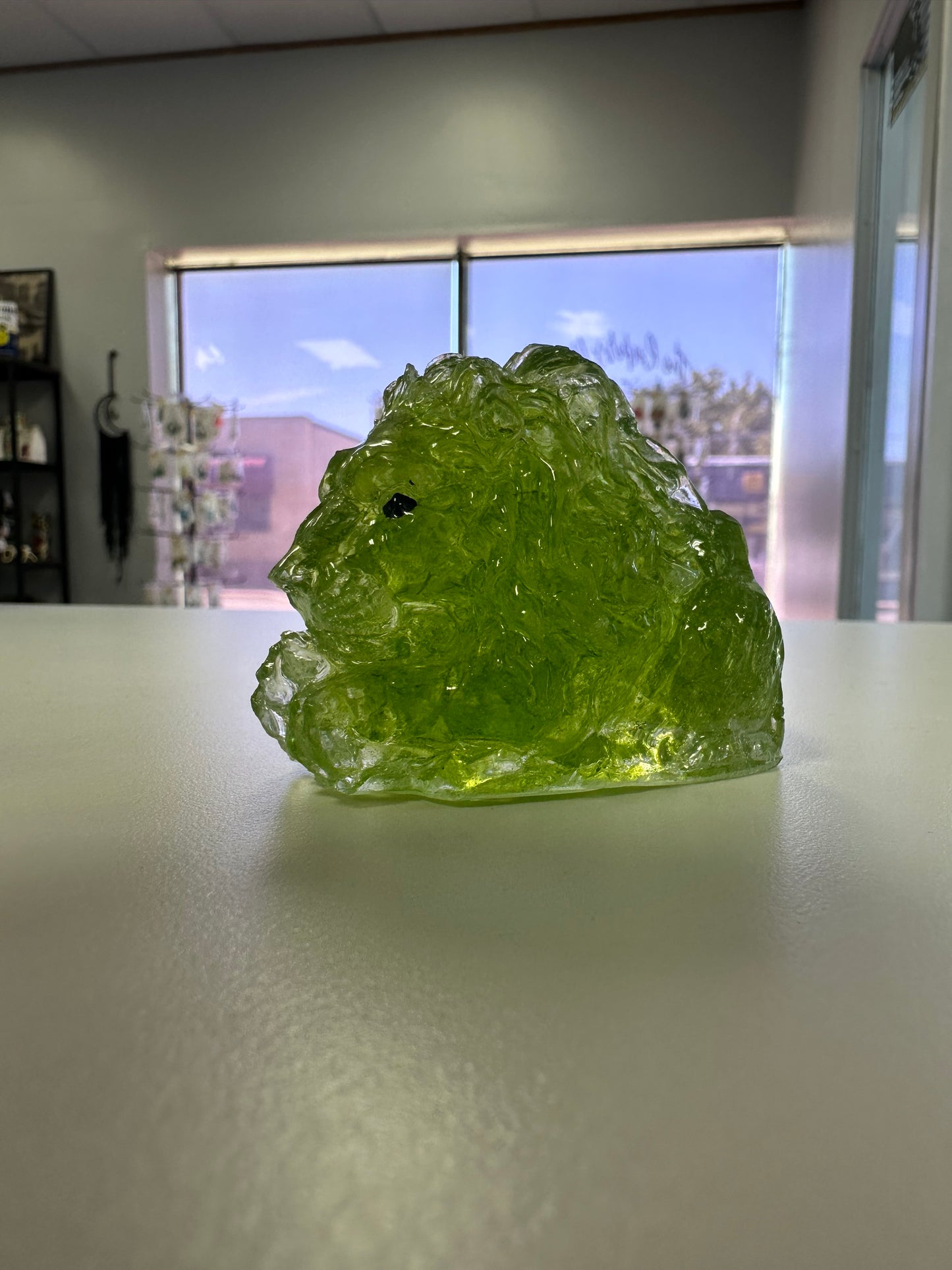 Majestic Green Resin Lion Head Sculpture