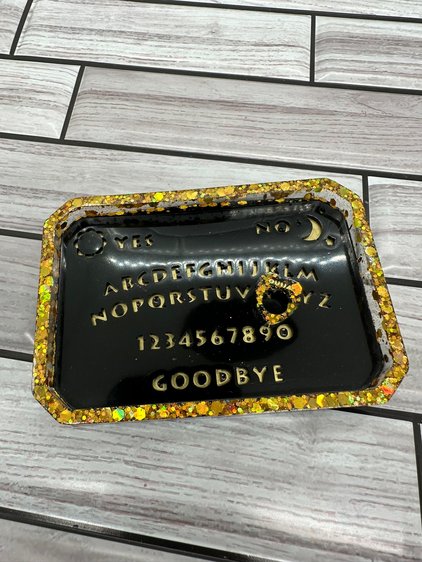 Mini Black and Gold Ouija Board