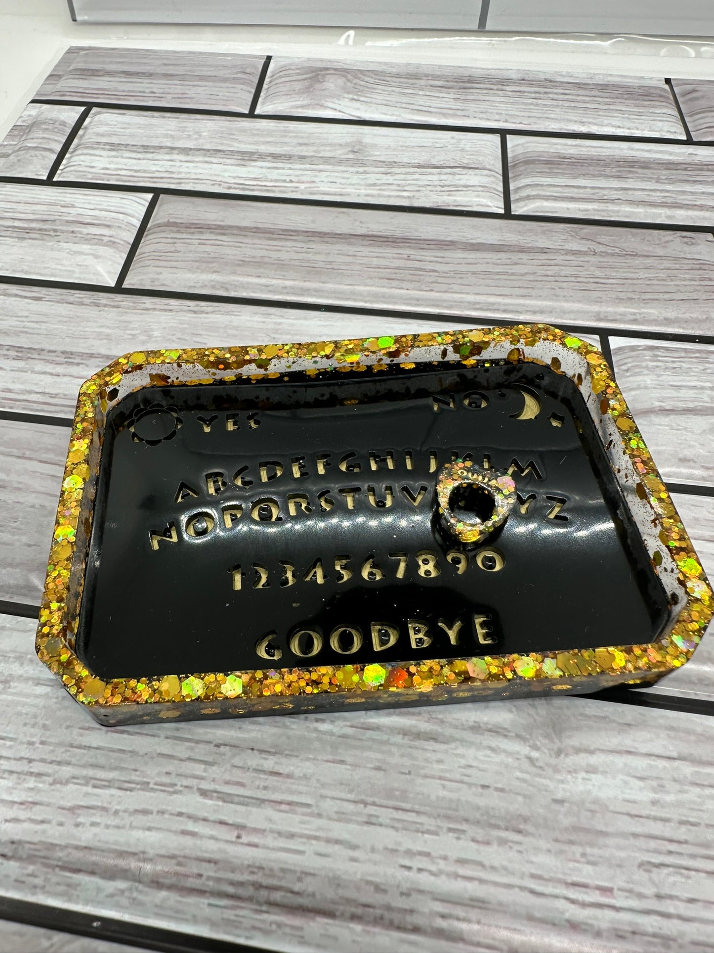 Mini Black and Gold Ouija Board