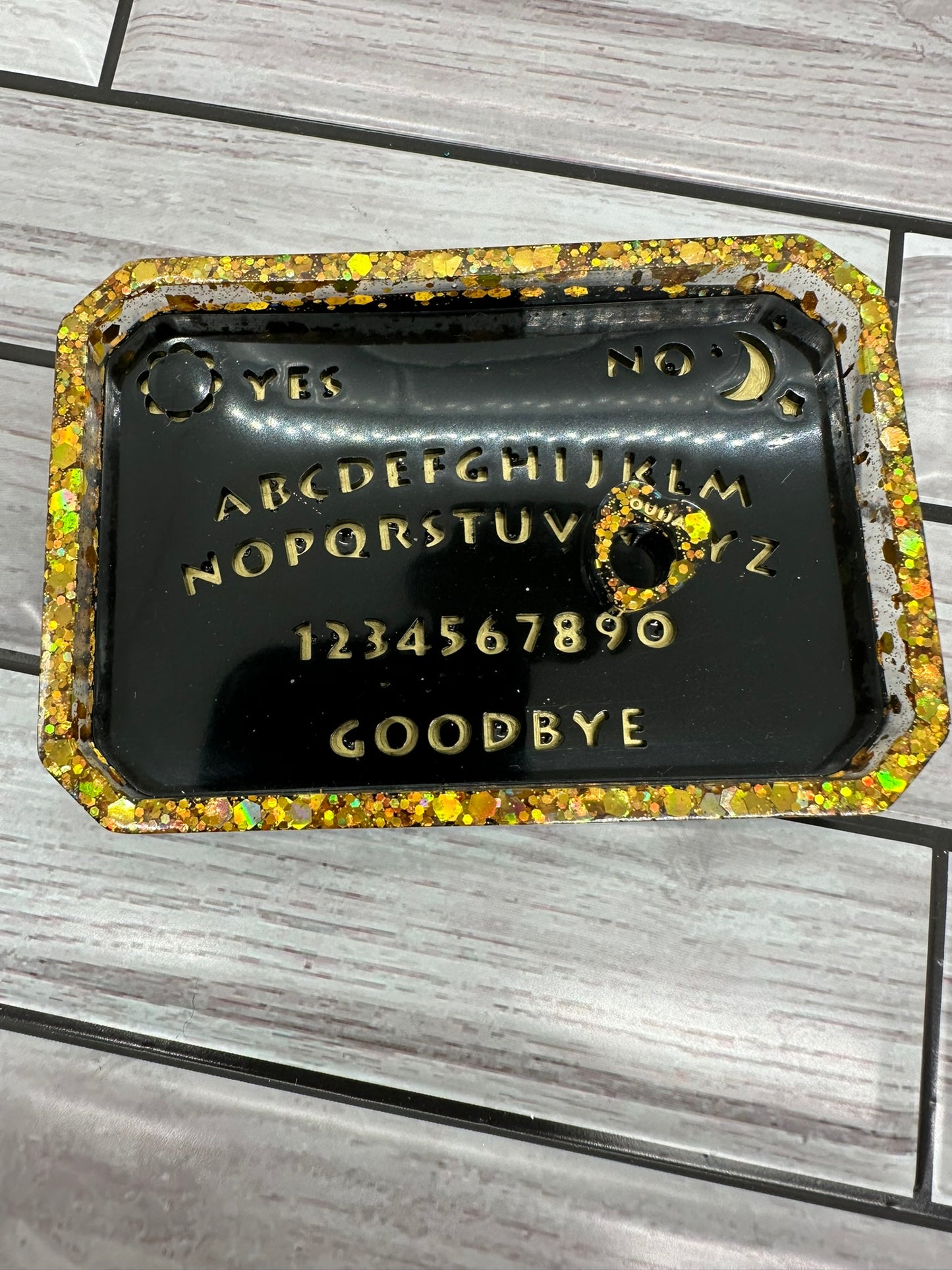 Mini Black and Gold Ouija Board