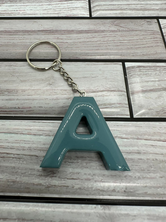 Resin Letter A Grey Keychain