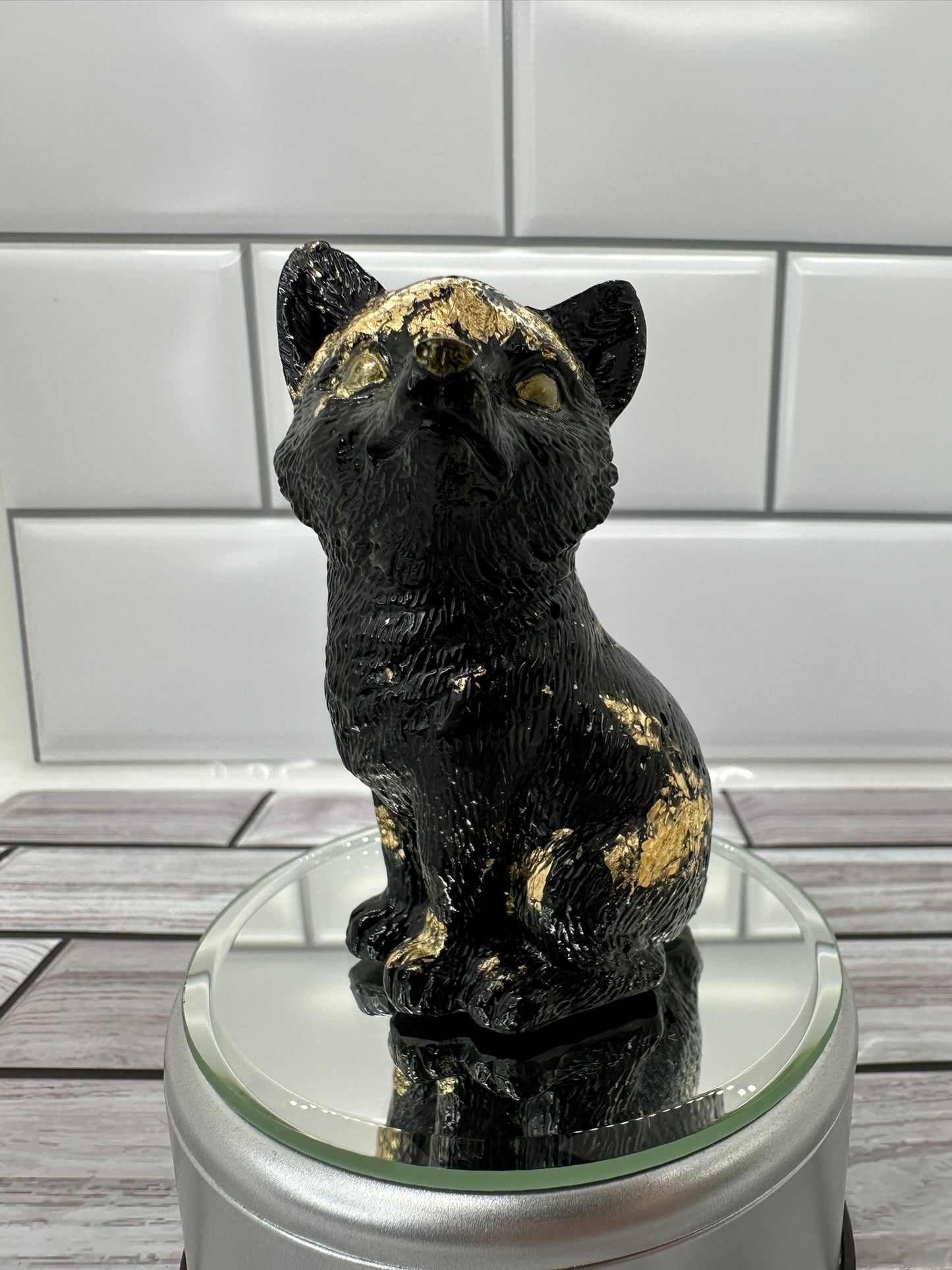 A Touch of Wild Black and Gold Fox Resin Figurine