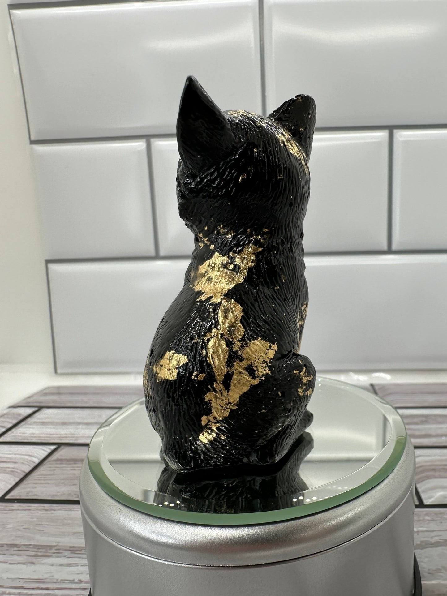 A Touch of Wild Black and Gold Fox Resin Figurine