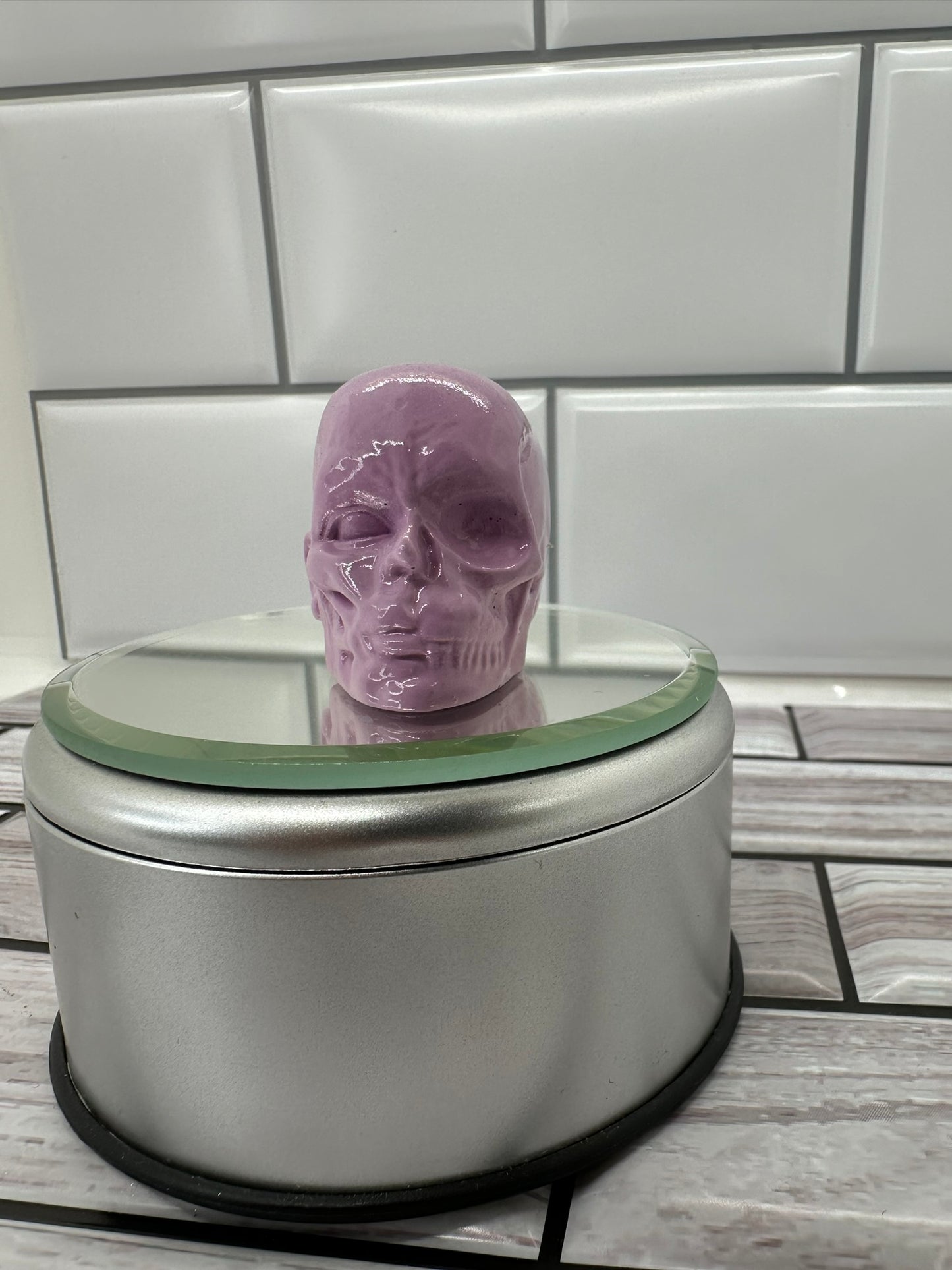 Purple Skull Head Statue