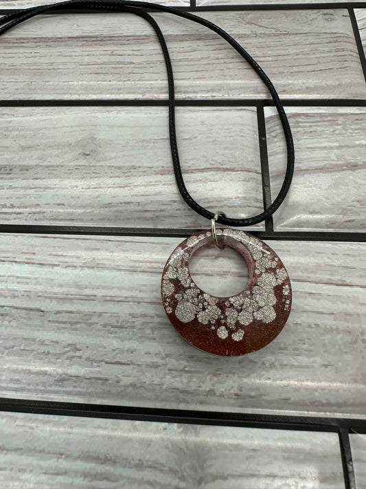 Cosmic Circle Resin Necklace