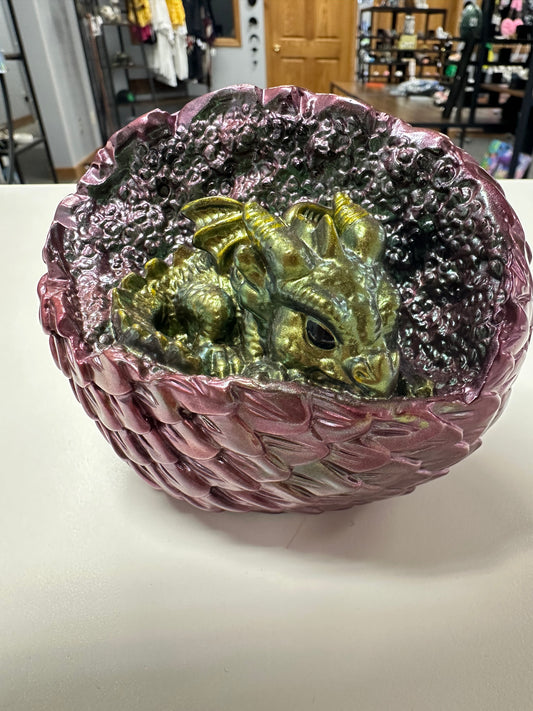 Dragon Hatchling in Purple Maroon Egg