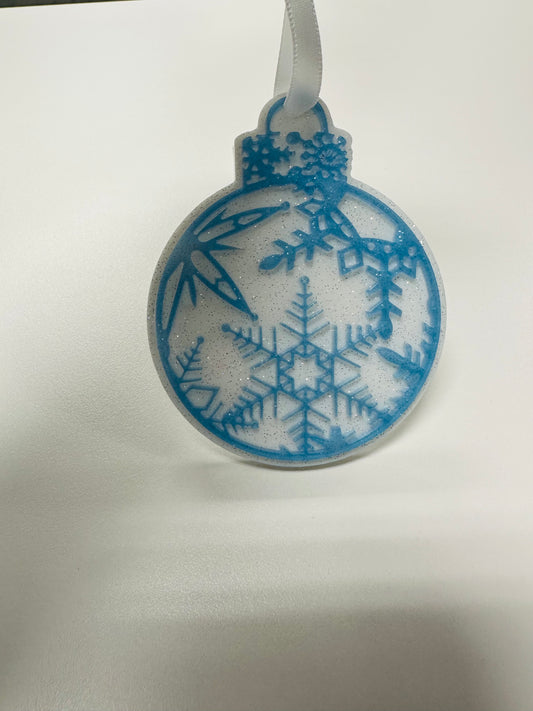 Icy Blue Snowflake Ornament