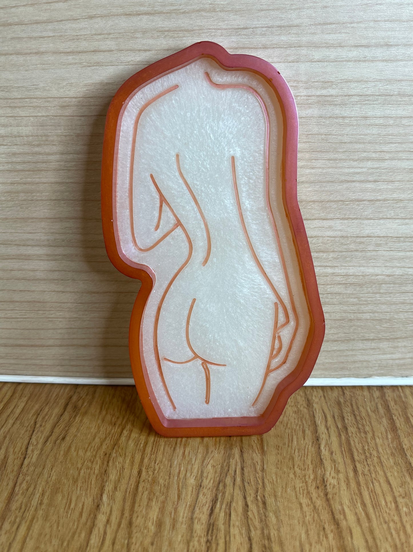 White and Orange Female Woman Body Trinket Jewelry Tray